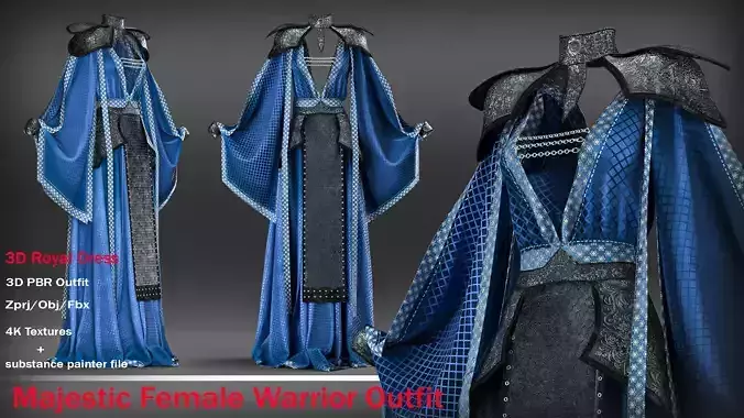 Majestic Female Warrior Outfit with 4K PBR Textures