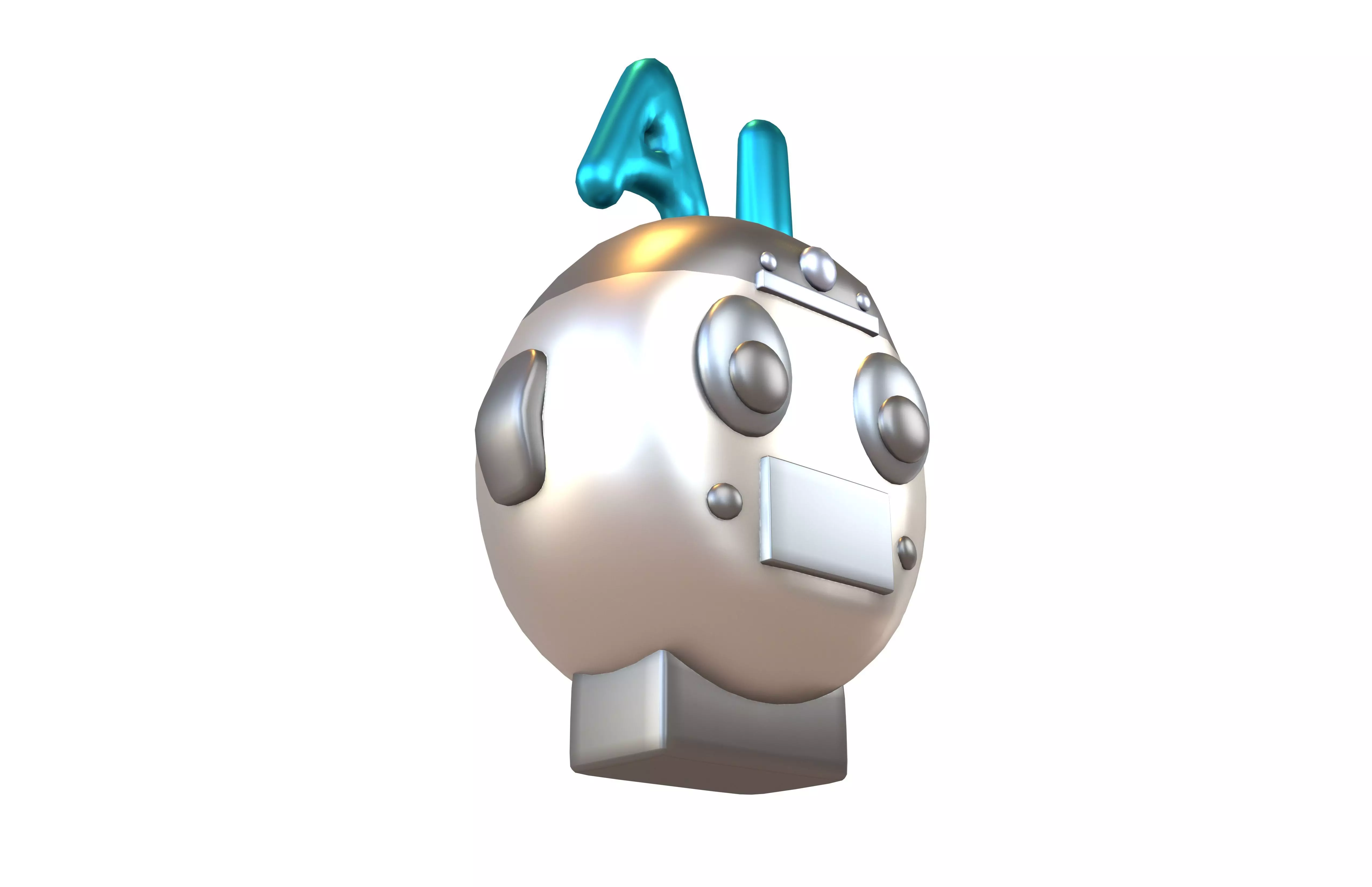 AI Robot Icon v1 004 Low-poly 3D model_1
