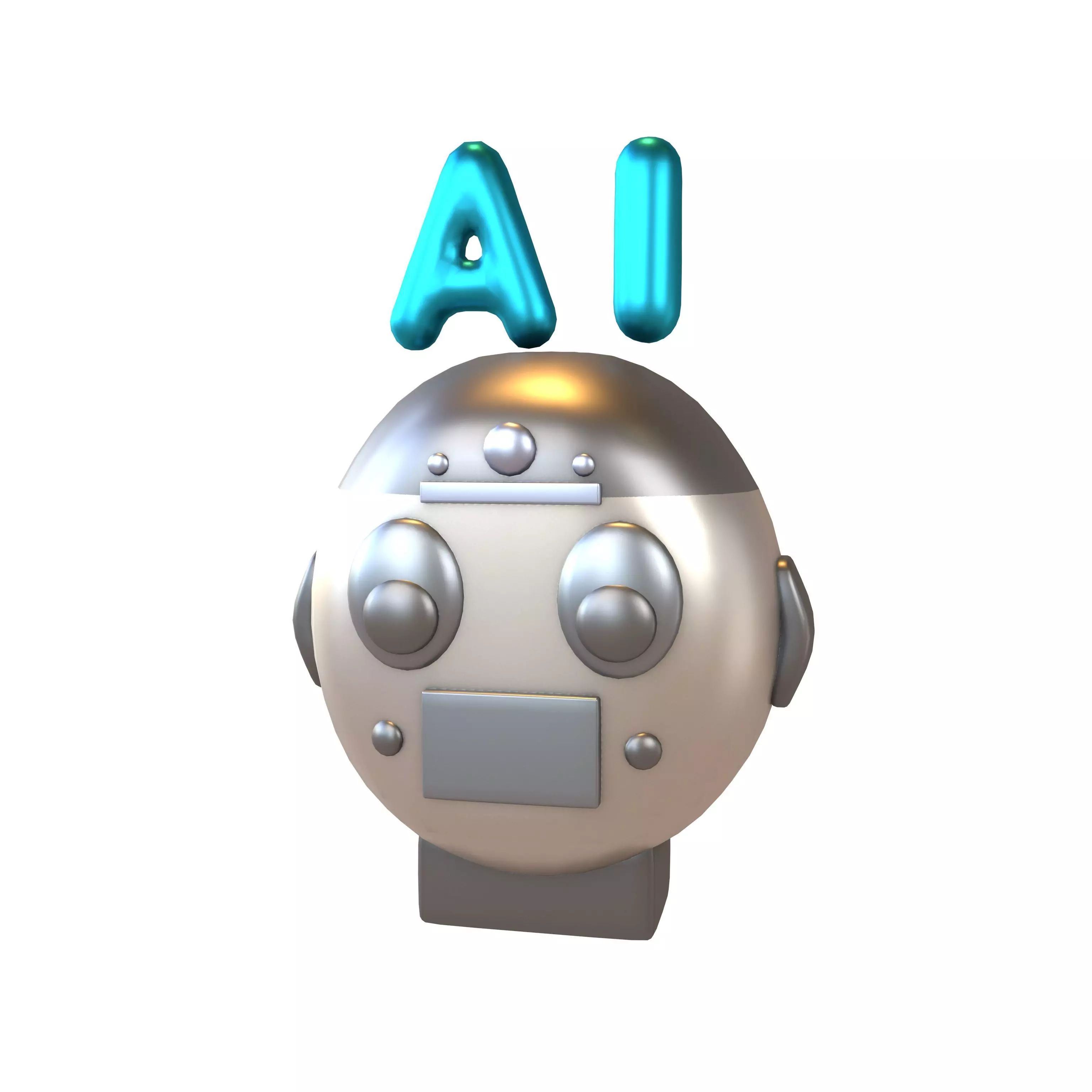 AI Robot Icon v1 004 Low-poly 3D model_0