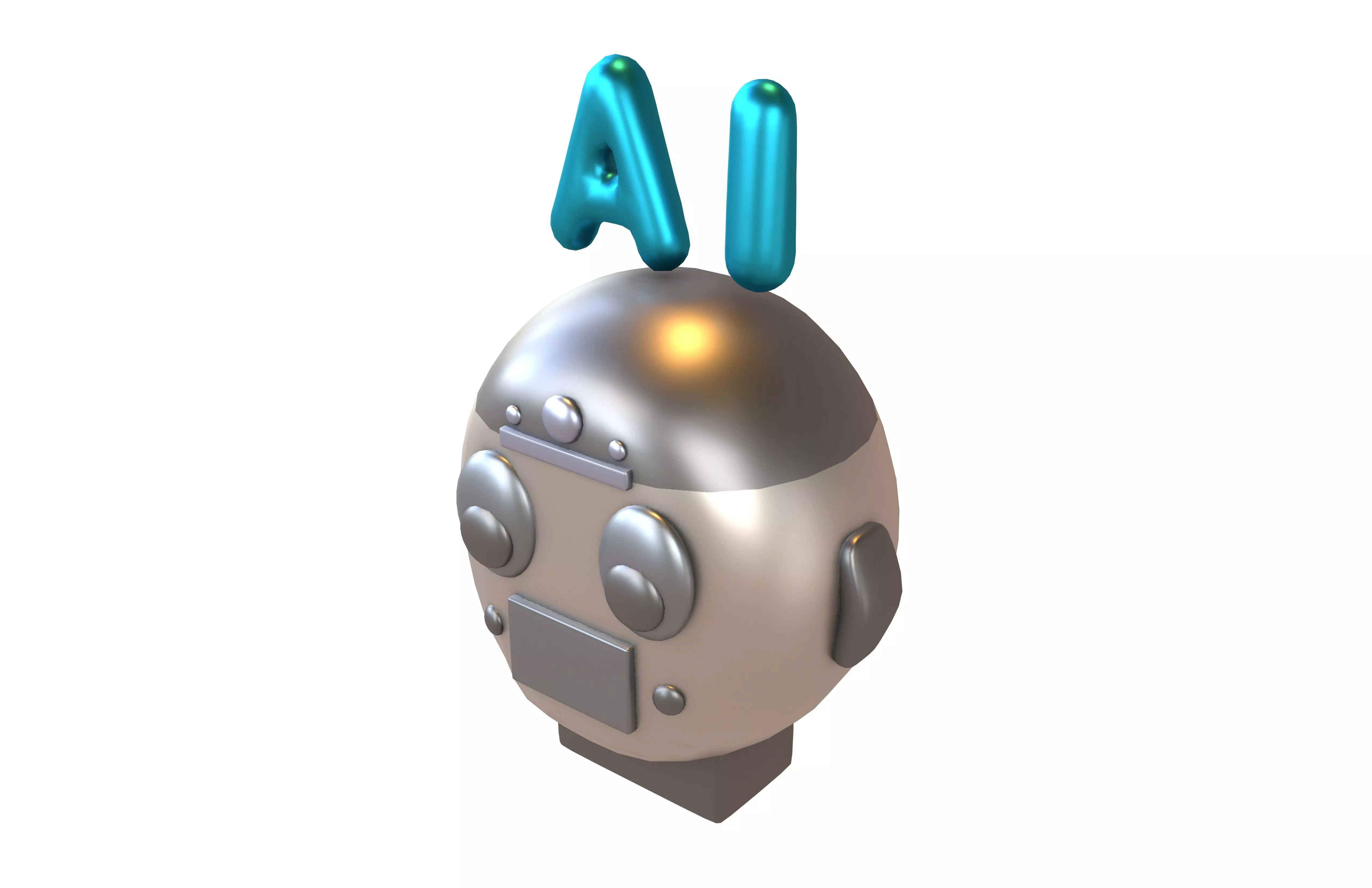 AI Robot Icon v1 004 Low-poly 3D model_3