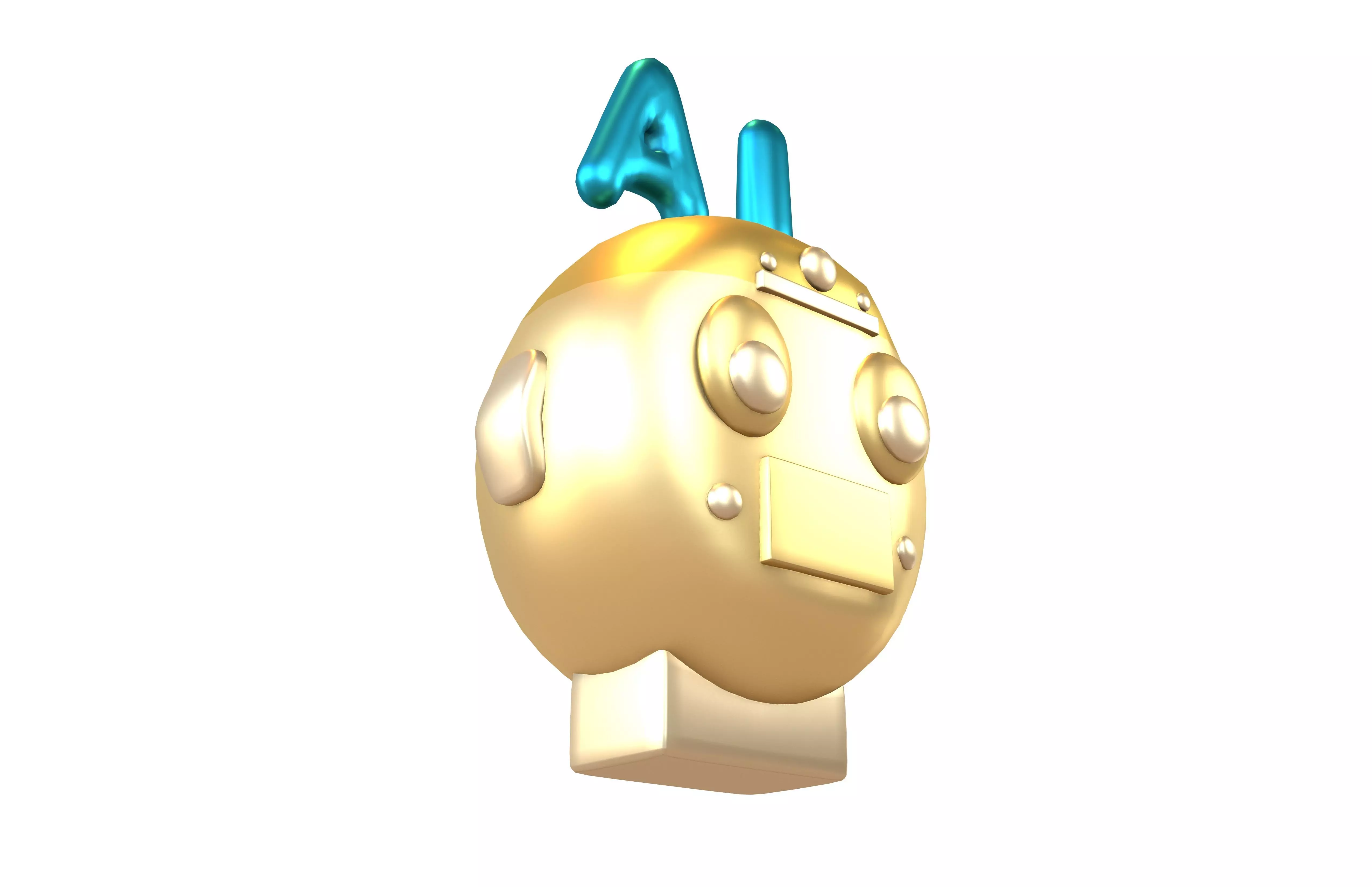 AI Robot Icon v1 005 Low-poly 3D model_3