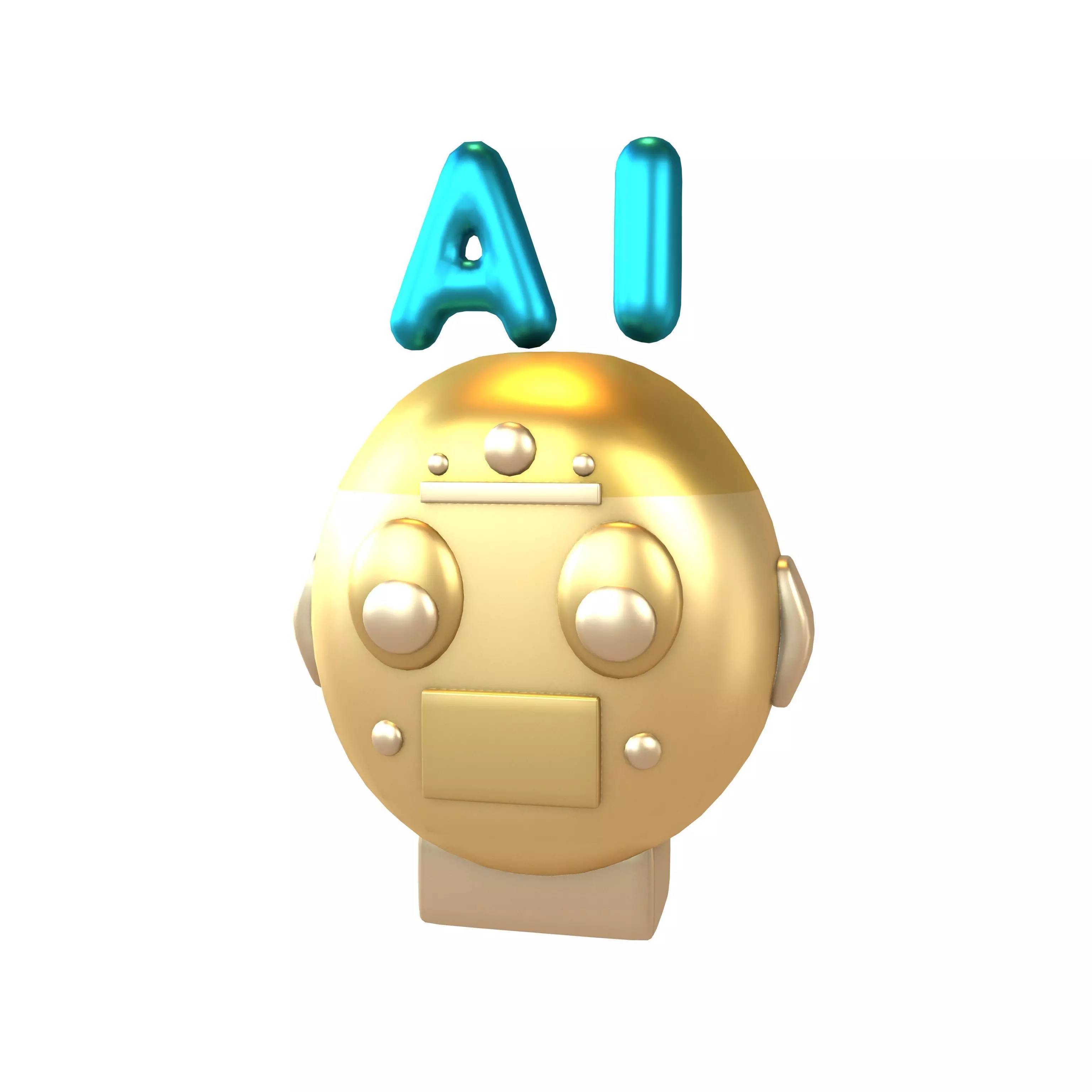 AI Robot Icon v1 005 Low-poly 3D model_0