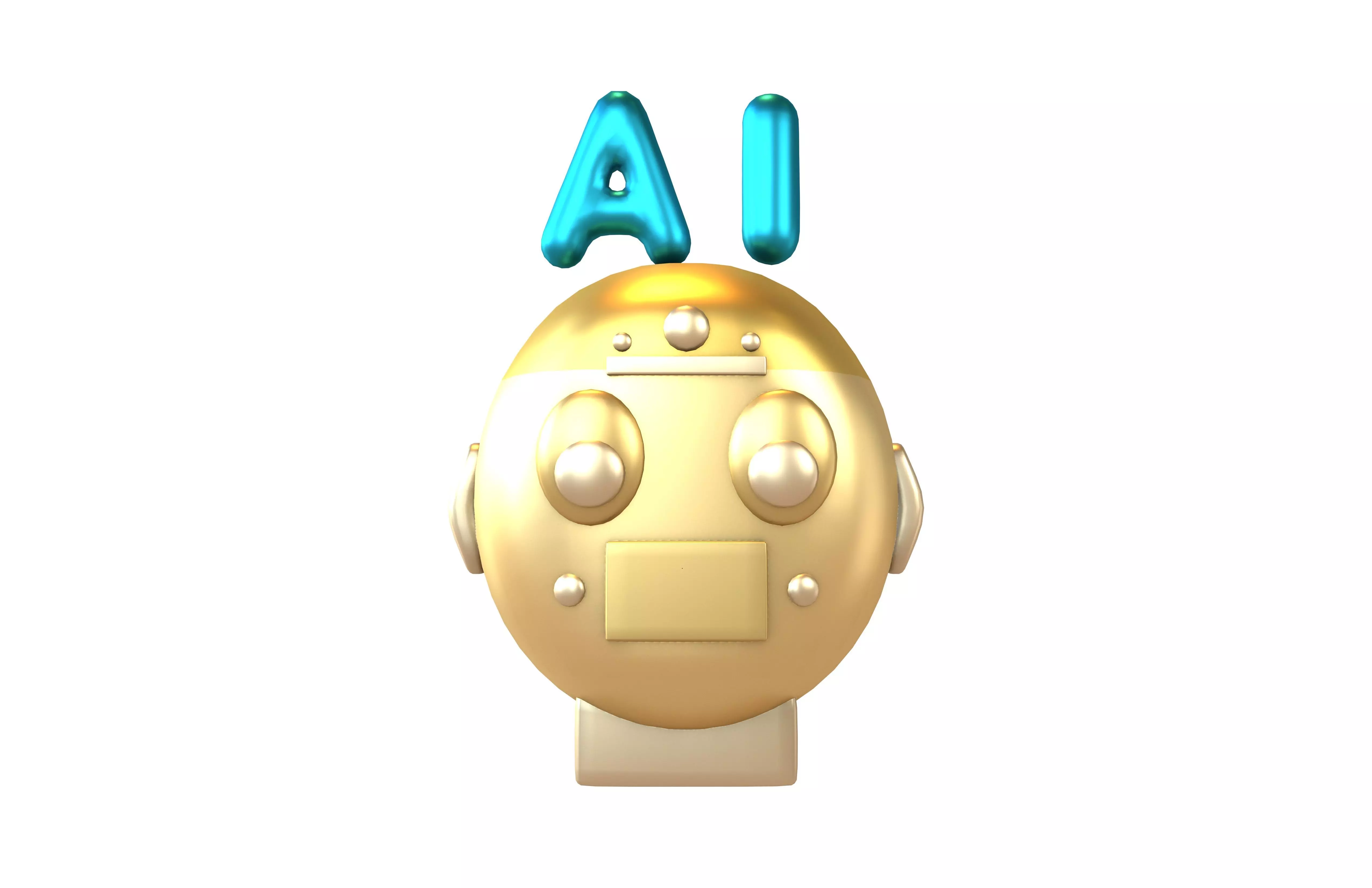 AI Robot Icon v1 005 Low-poly 3D model_1