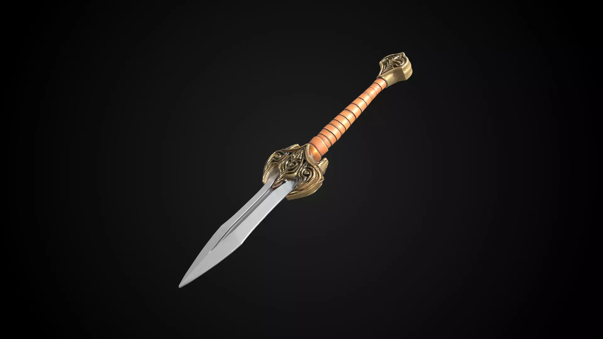 Stylized Hobbit Sword - Shirebite - Game Ready 3D model_6