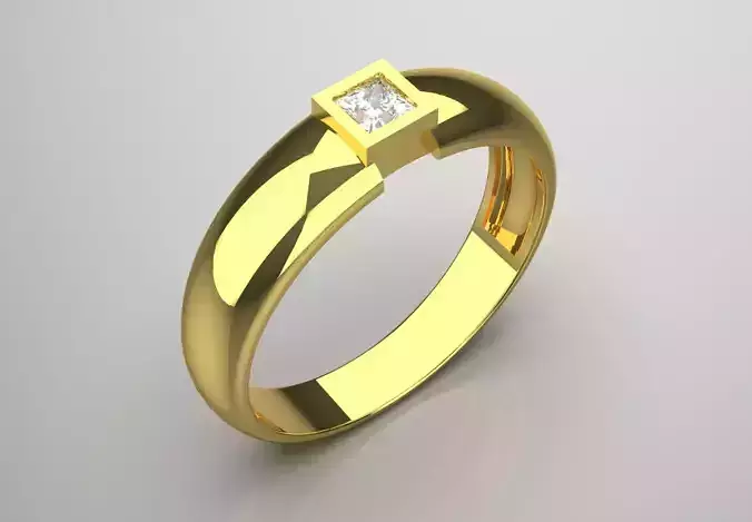Man solitaire ring modern design model mr0234 3D print model