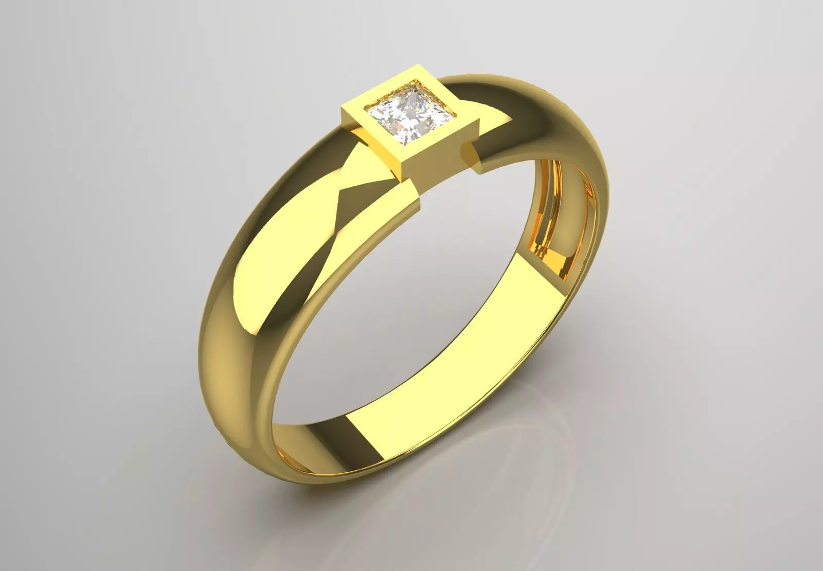 Man solitaire ring modern design model mr0234 3D print model_0
