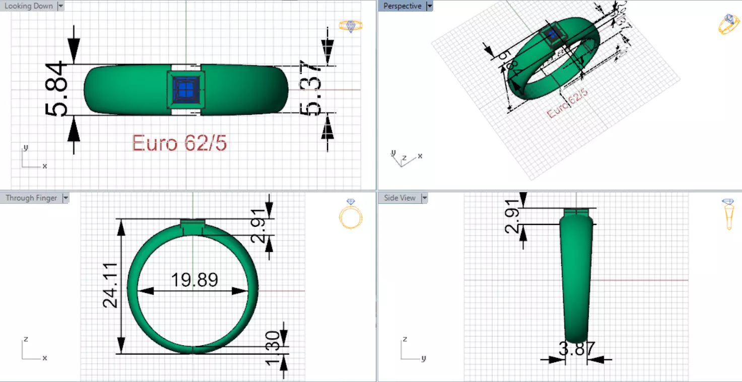 Man solitaire ring modern design model mr0234 3D print model_19