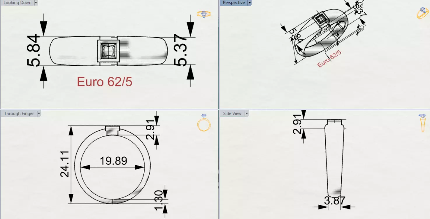 Man solitaire ring modern design model mr0234 3D print model_21