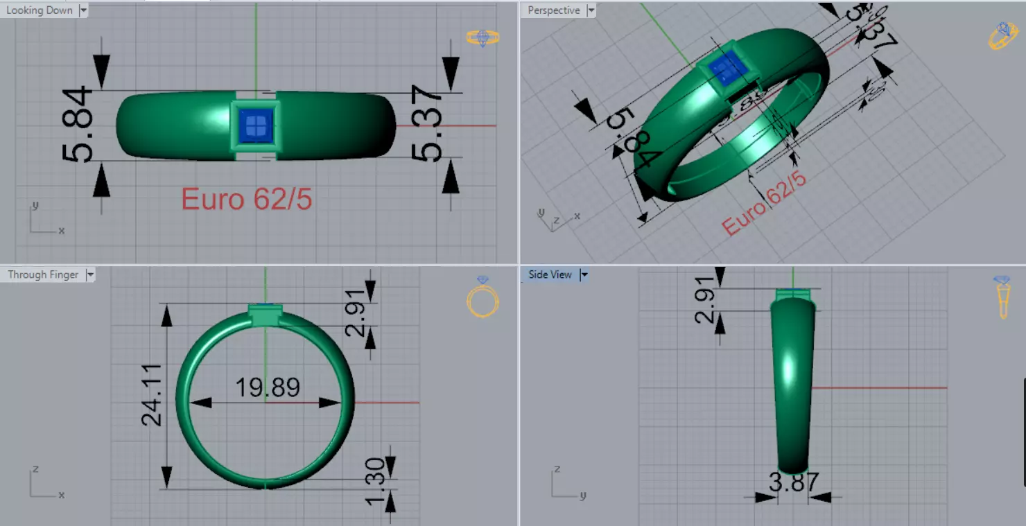 Man solitaire ring modern design model mr0234 3D print model_7