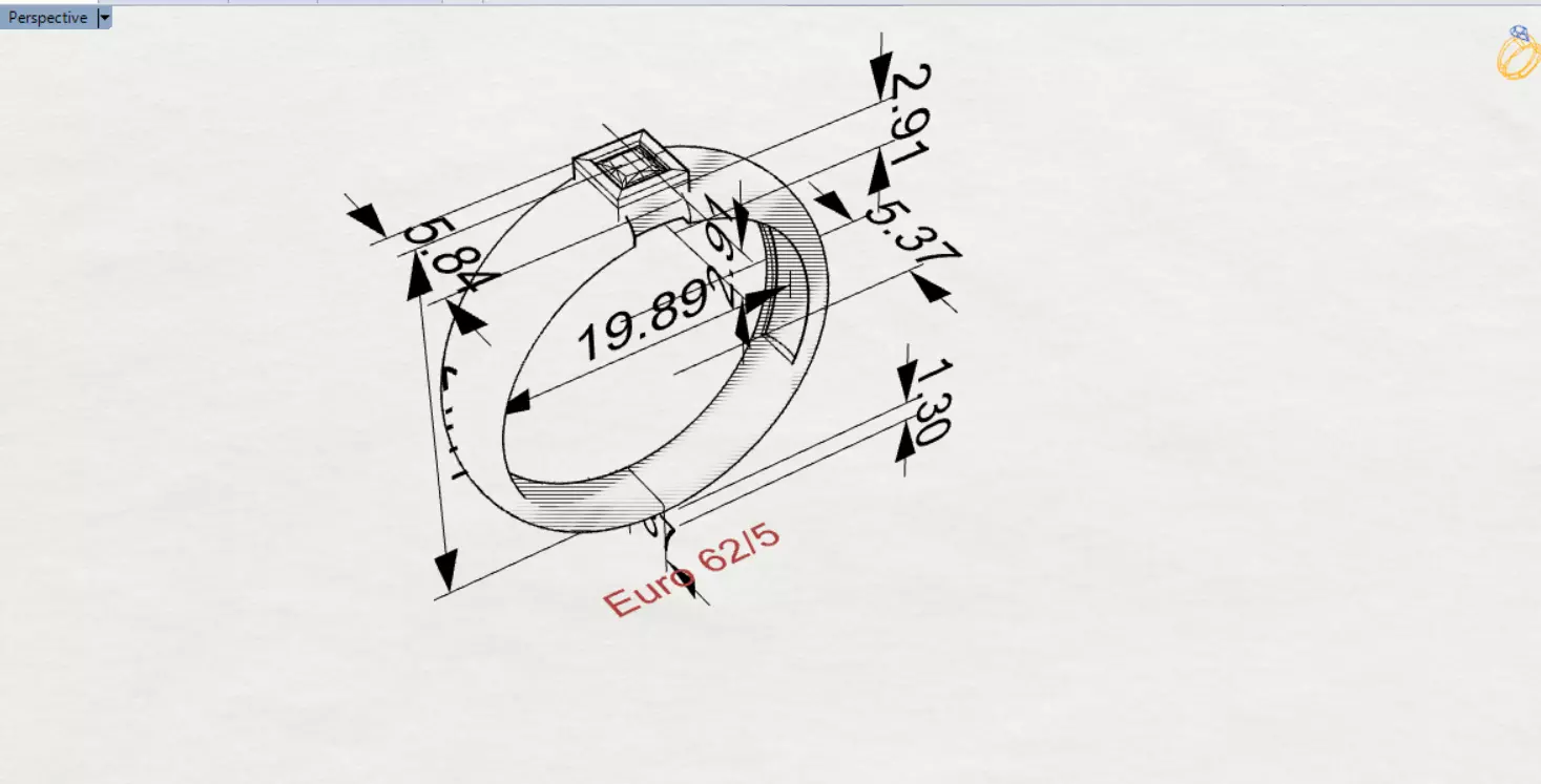 Man solitaire ring modern design model mr0234 3D print model_22