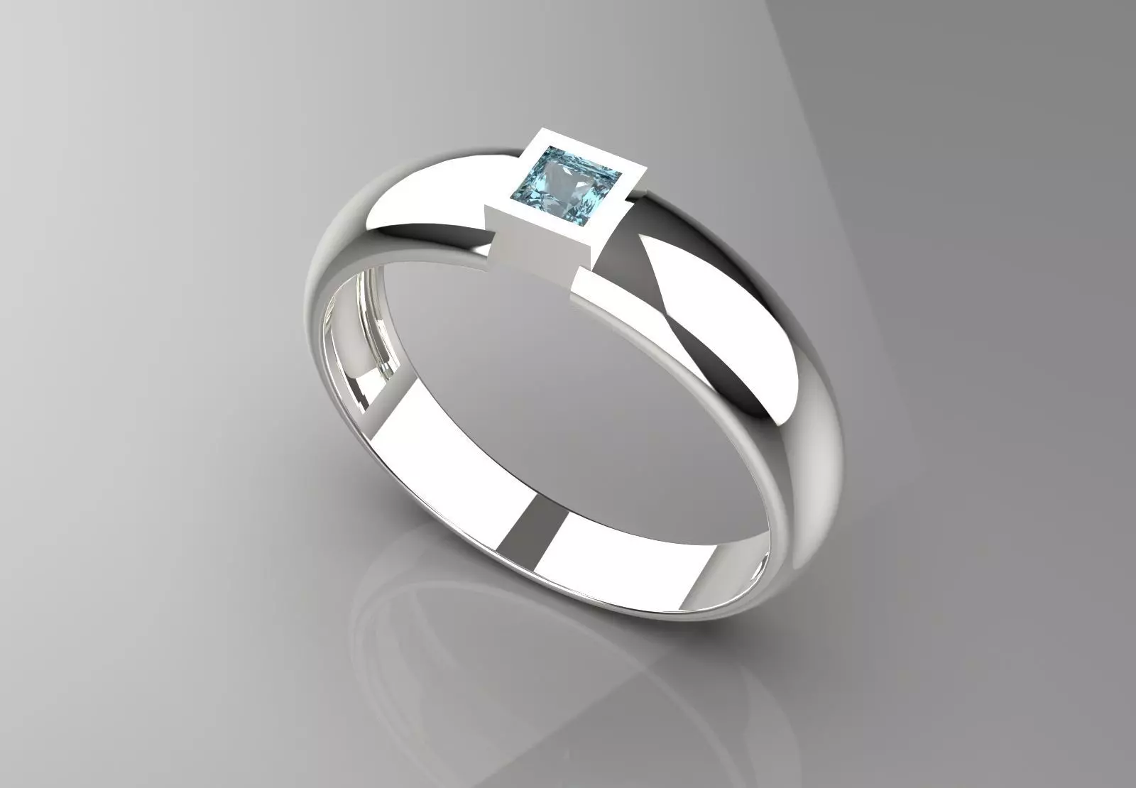 Man solitaire ring modern design model mr0234 3D print model_14