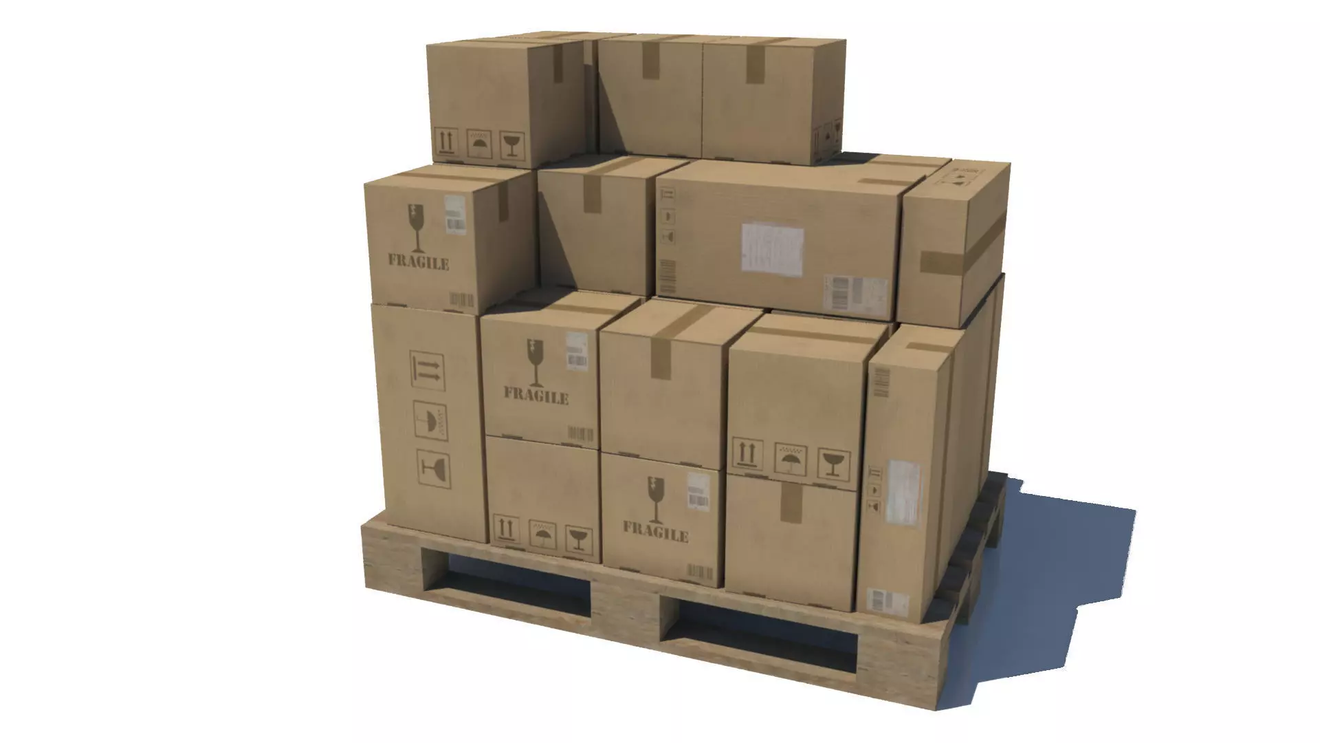 Pallet with Boxes Low poly Low-poly 3D model_0
