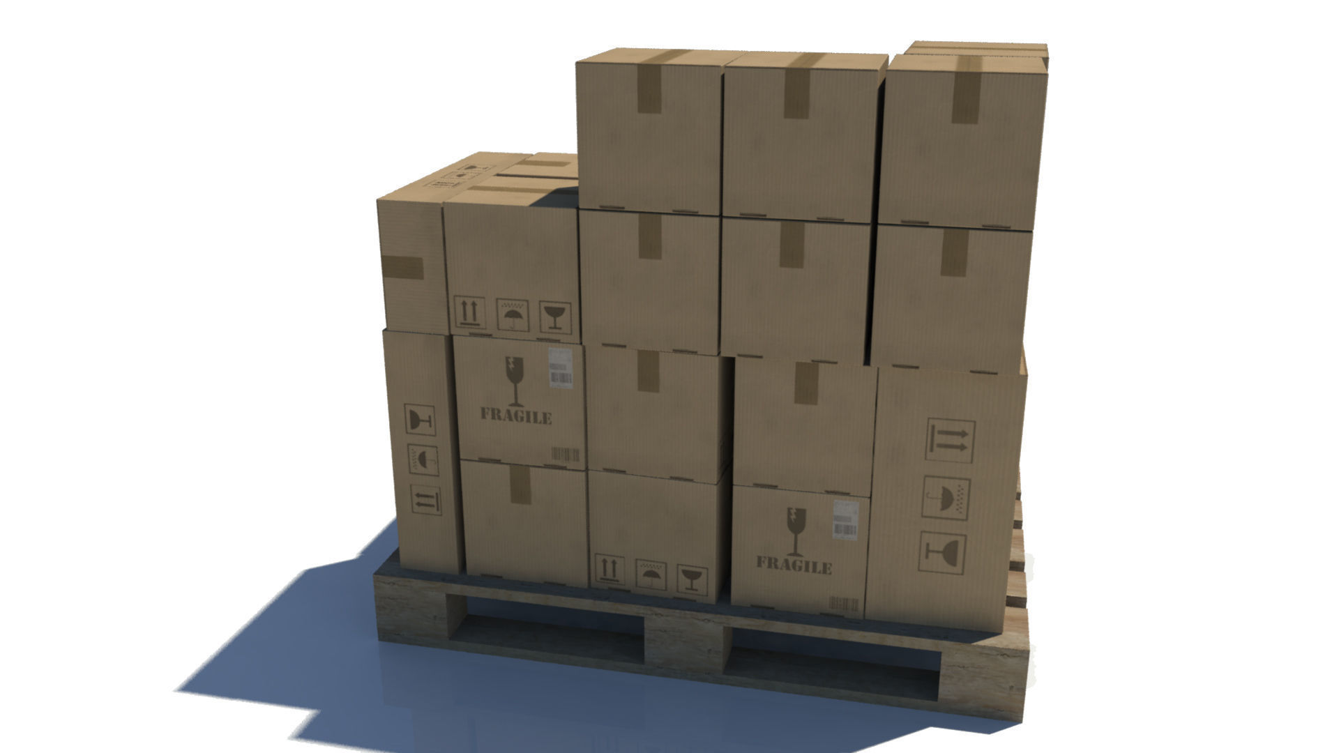 Pallet with Boxes Low poly Low-poly 3D model_4