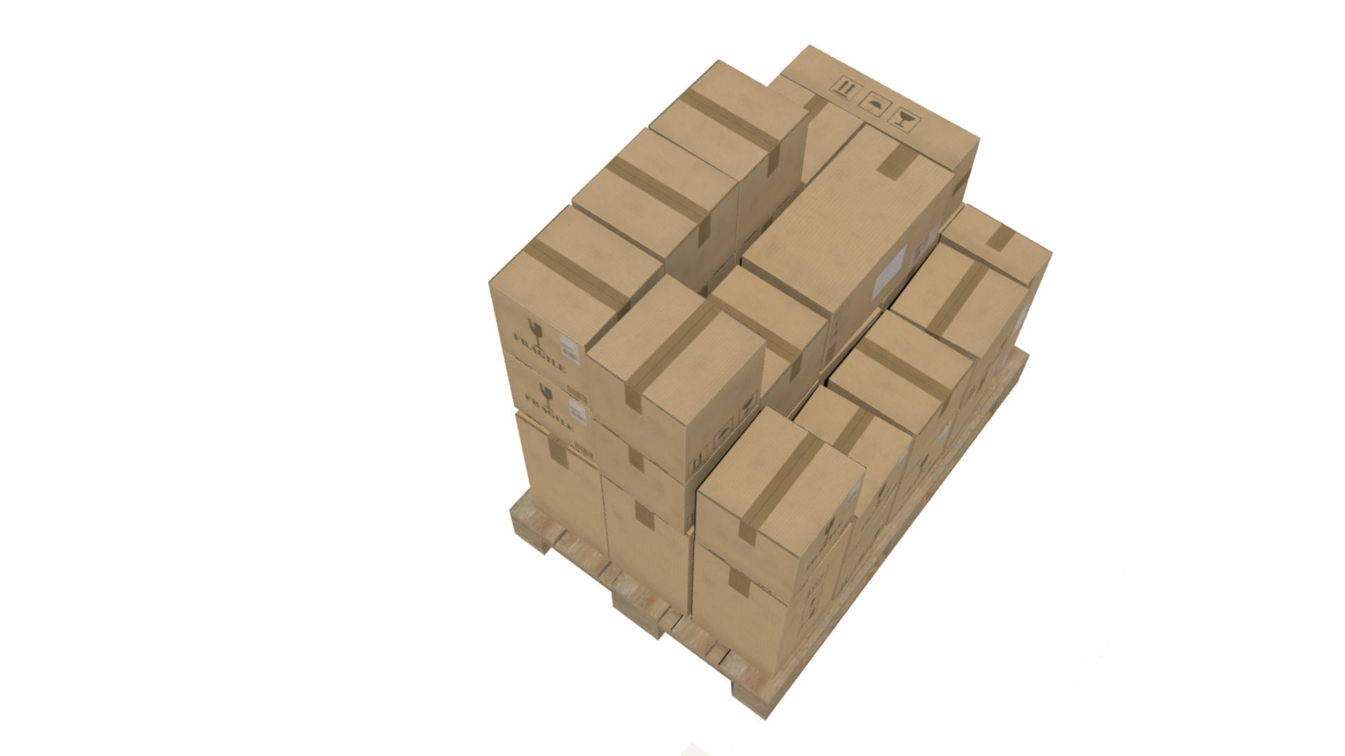 Pallet with Boxes Low poly Low-poly 3D model_3