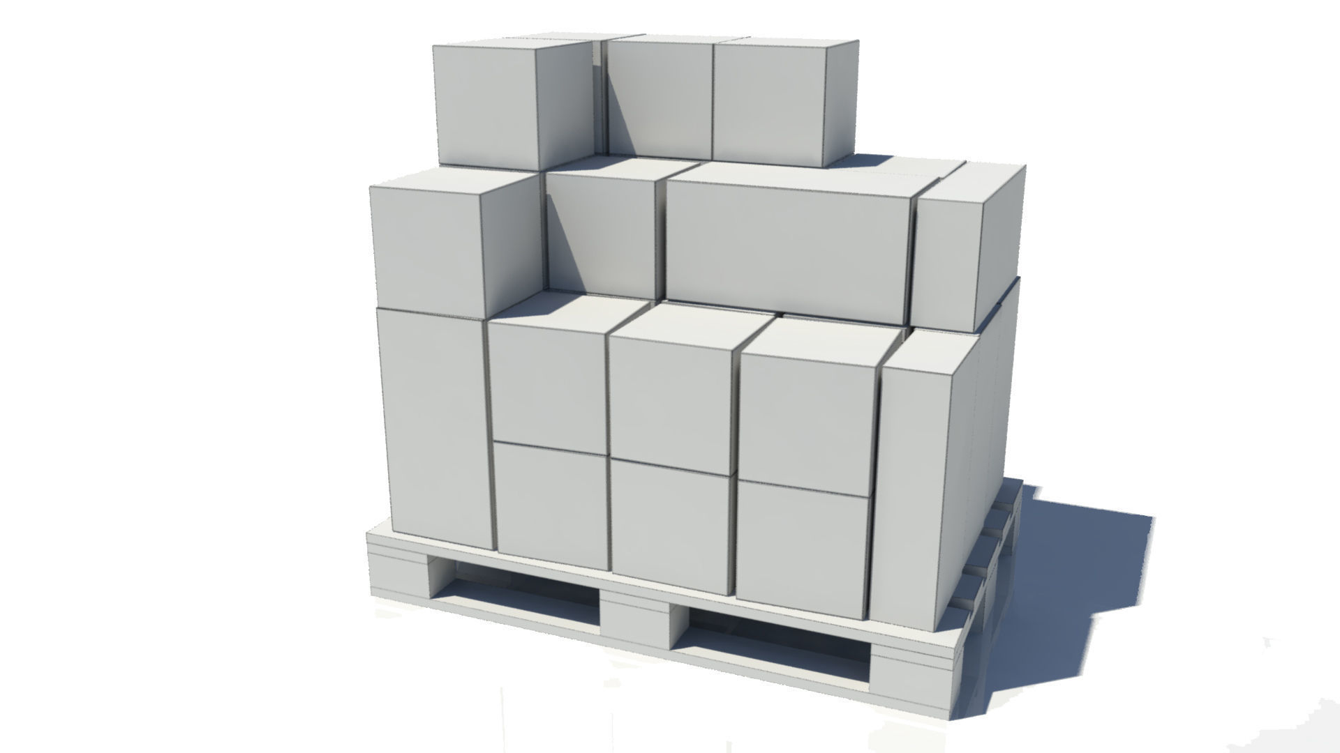 Pallet with Boxes Low poly Low-poly 3D model_5
