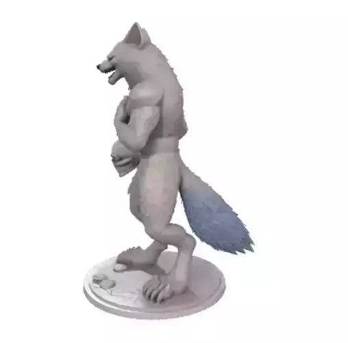 1642COLORFUL  Werewolf Howling with Skull  3D Model  beast