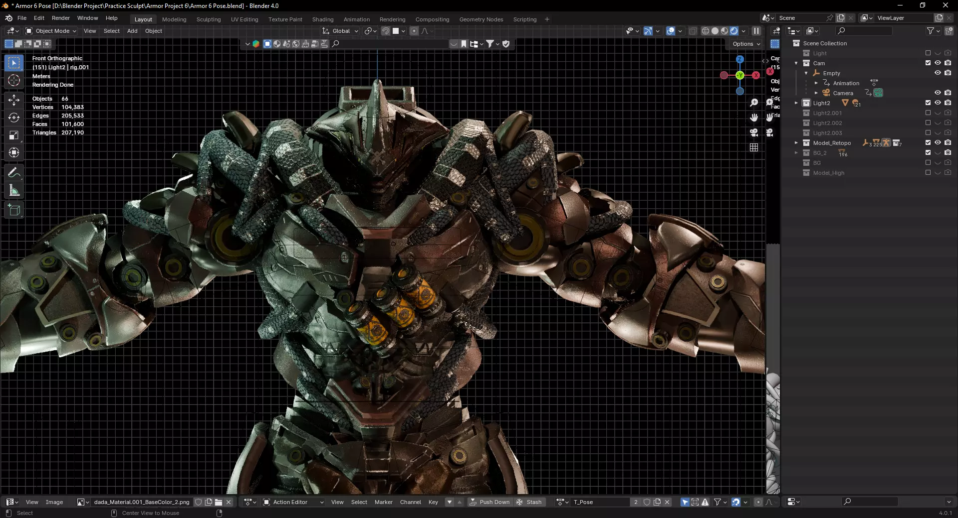 Sci-fi Heavy Combat Armor Character Low-poly 3D model_2
