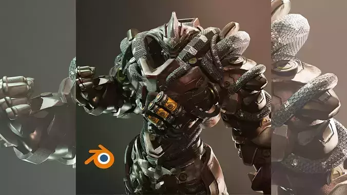 Sci-fi Heavy Combat Armor Character Low-poly 3D model