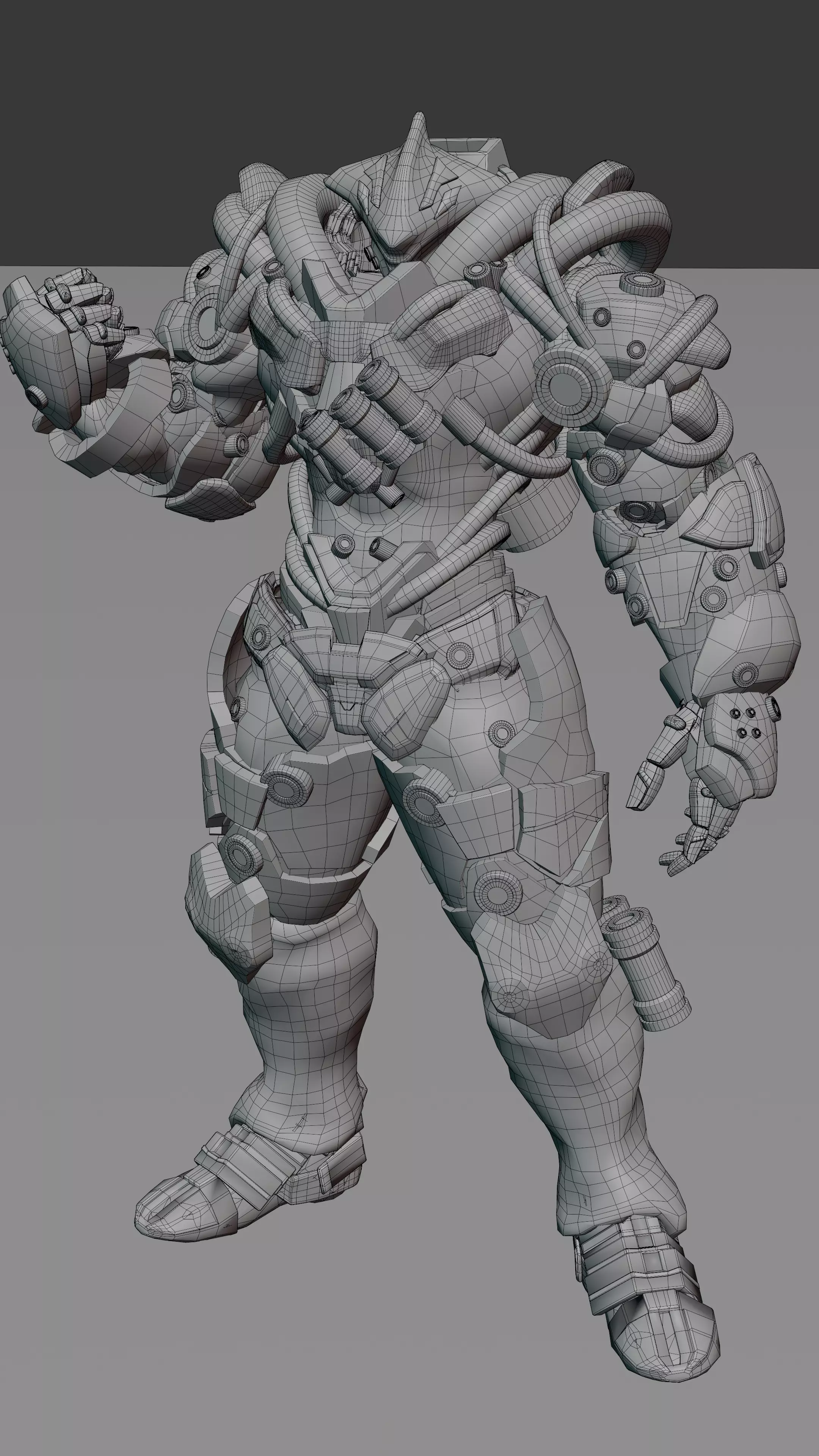 Sci-fi Heavy Combat Armor Character Low-poly 3D model_10