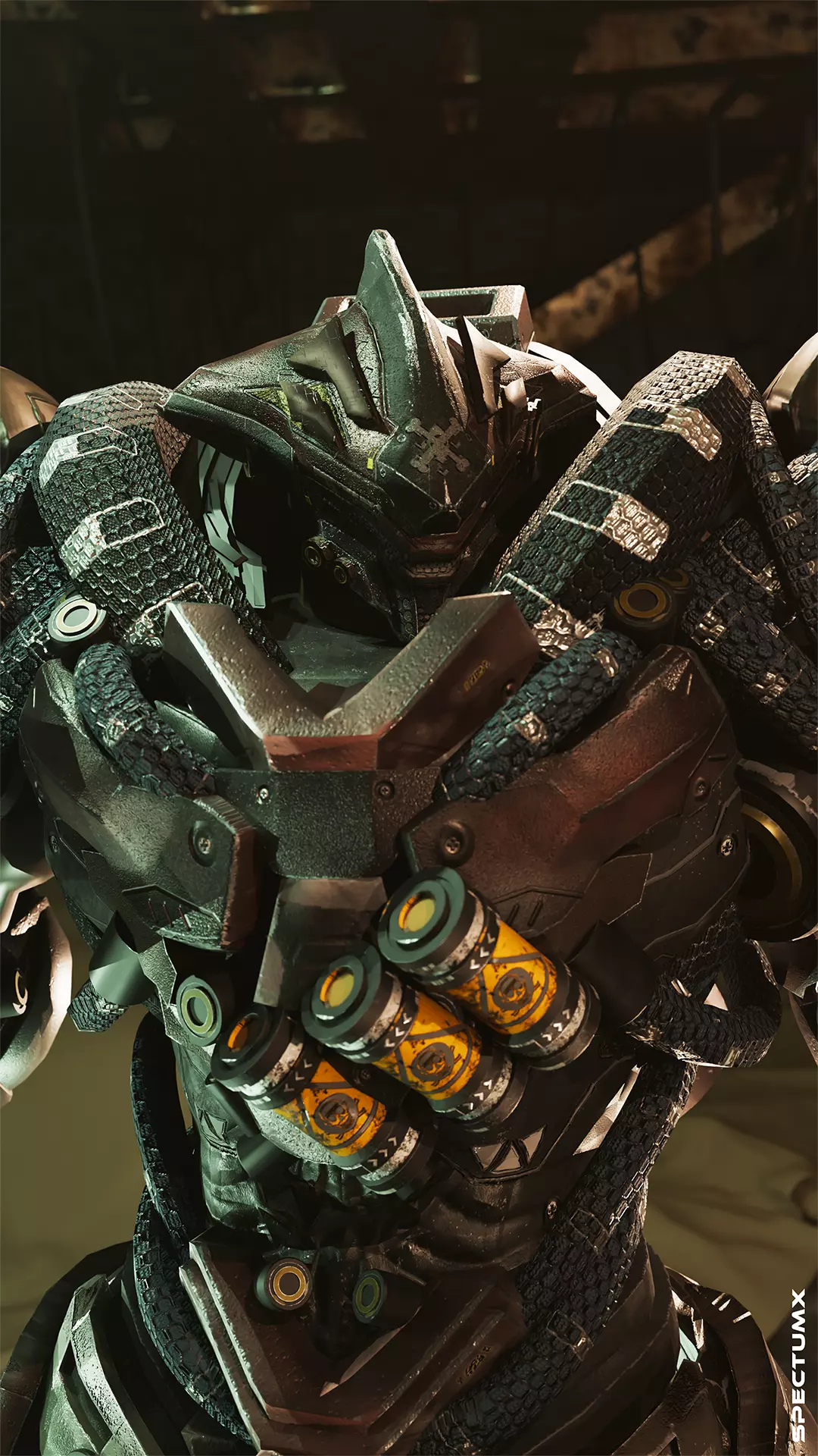 Sci-fi Heavy Combat Armor Character Low-poly 3D model_8