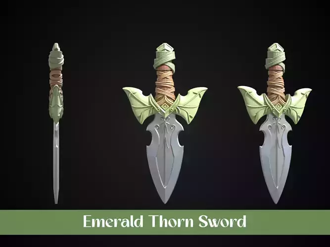 Stylized Hobbit Sword -Emerald Thorn