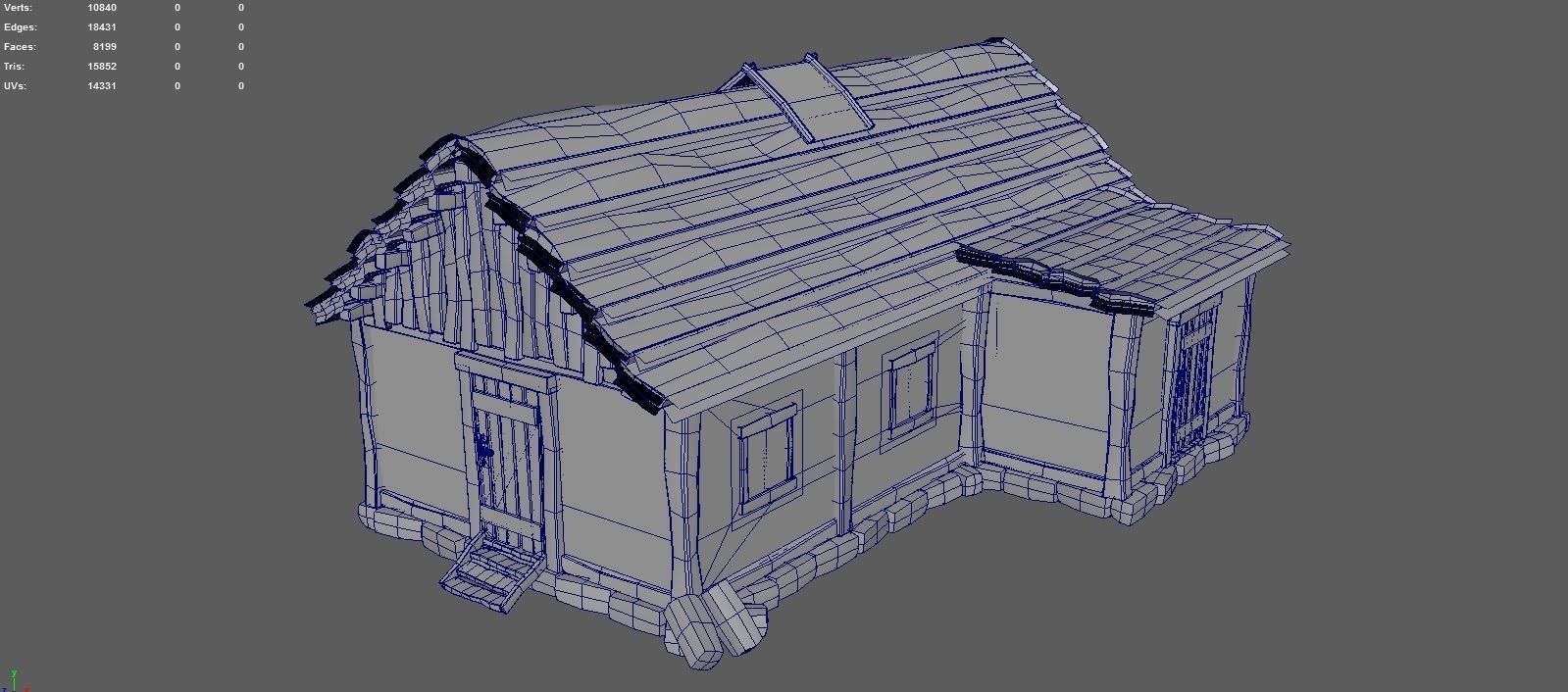 Medieval House Low poly  Low-poly 3D model_25