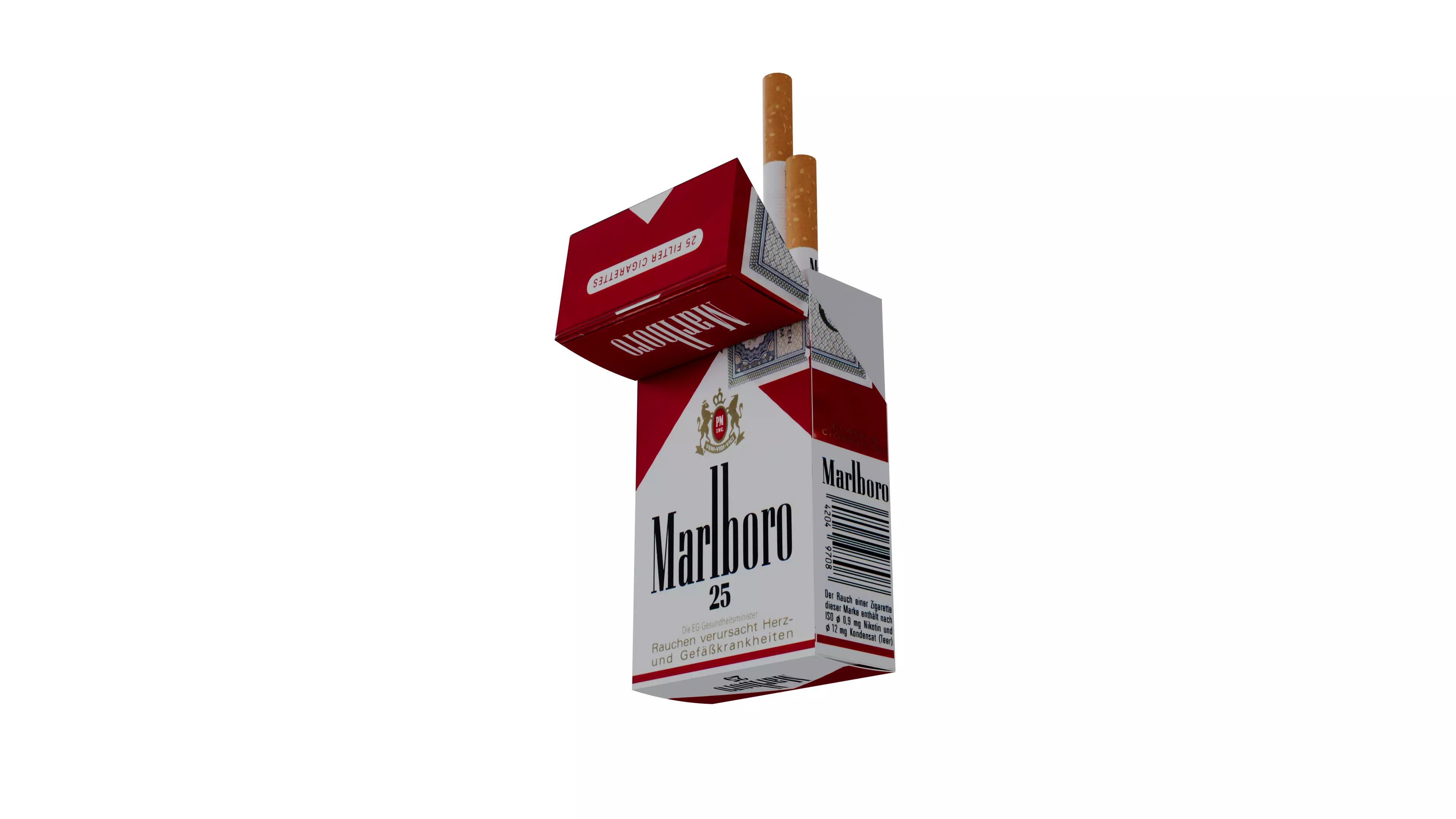 Realistic Cigarette Pack 3d Model Openable Marlboro Animation Low-poly 3D model_4