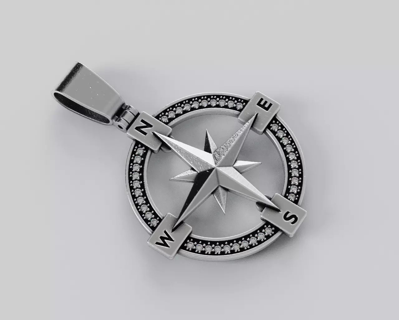 Compass Pendant - Colgante Brujula 3D print model_1