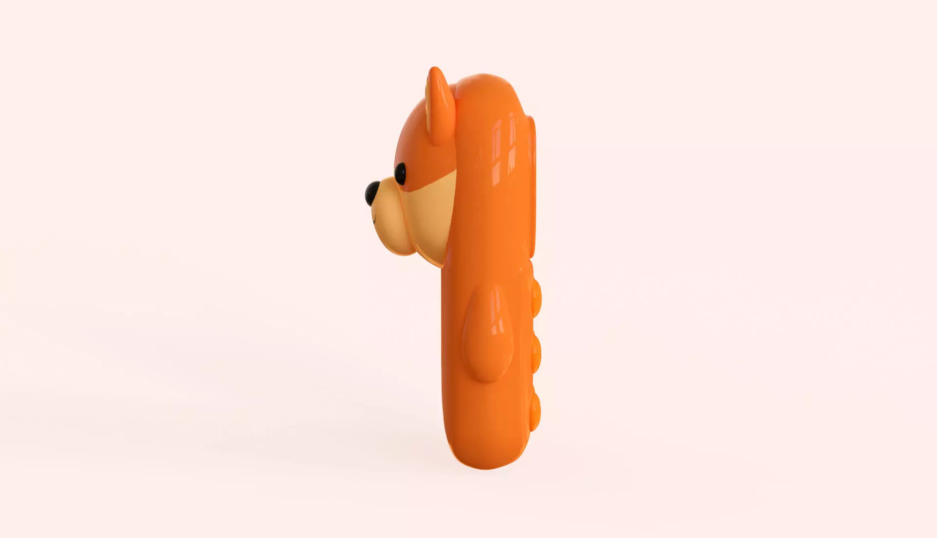 Fox Phone Toy Low-poly 3D model_2