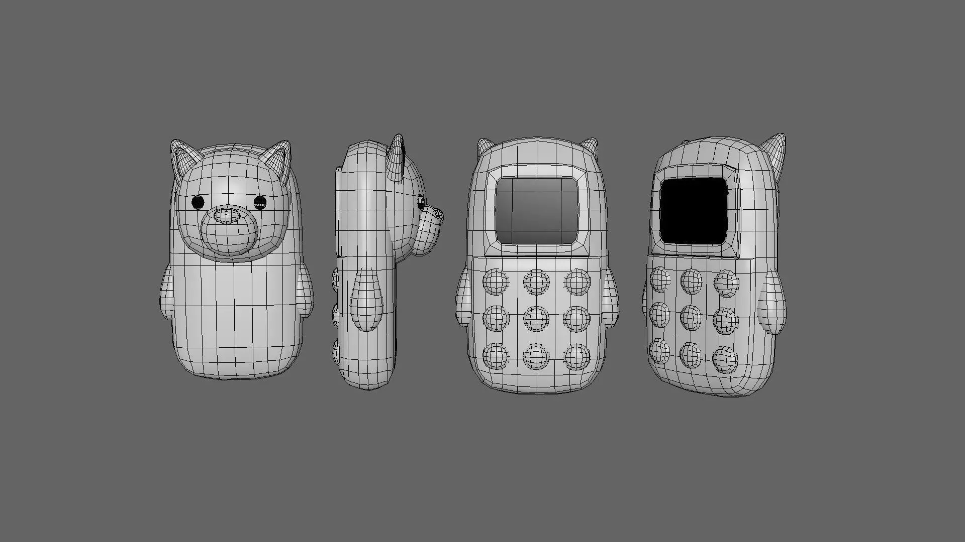 Fox Phone Toy Low-poly 3D model_6