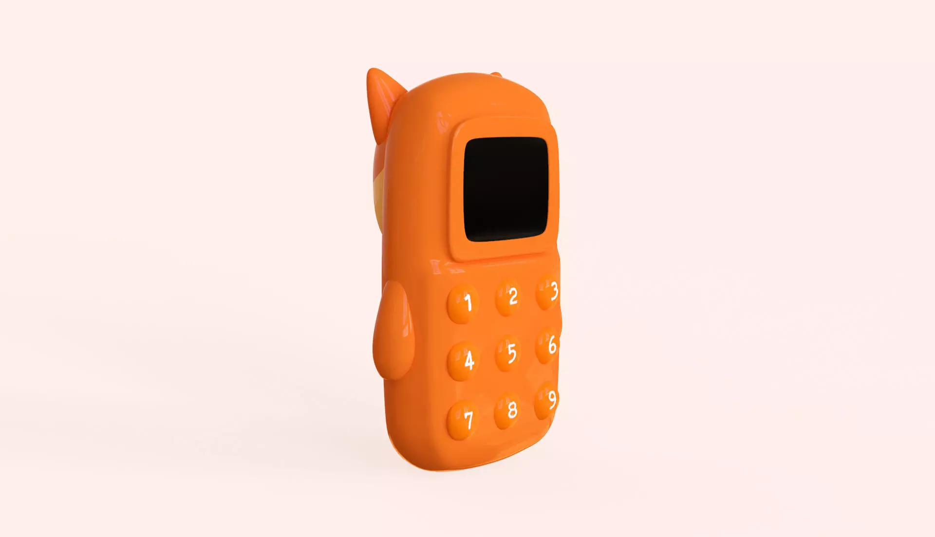 Fox Phone Toy Low-poly 3D model_1
