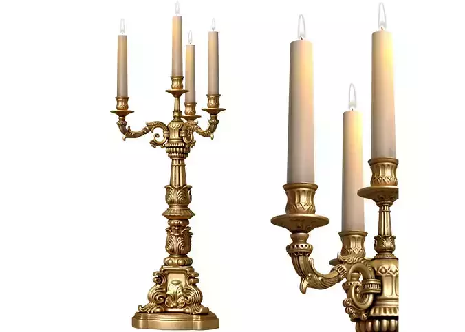 Gold Classic Palace Antique Candlestick Candle Holder