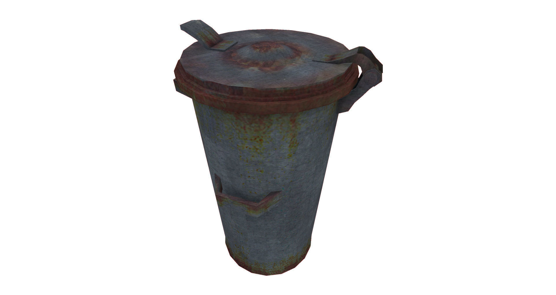 Trash Can Low poly Free low-poly 3D model_6