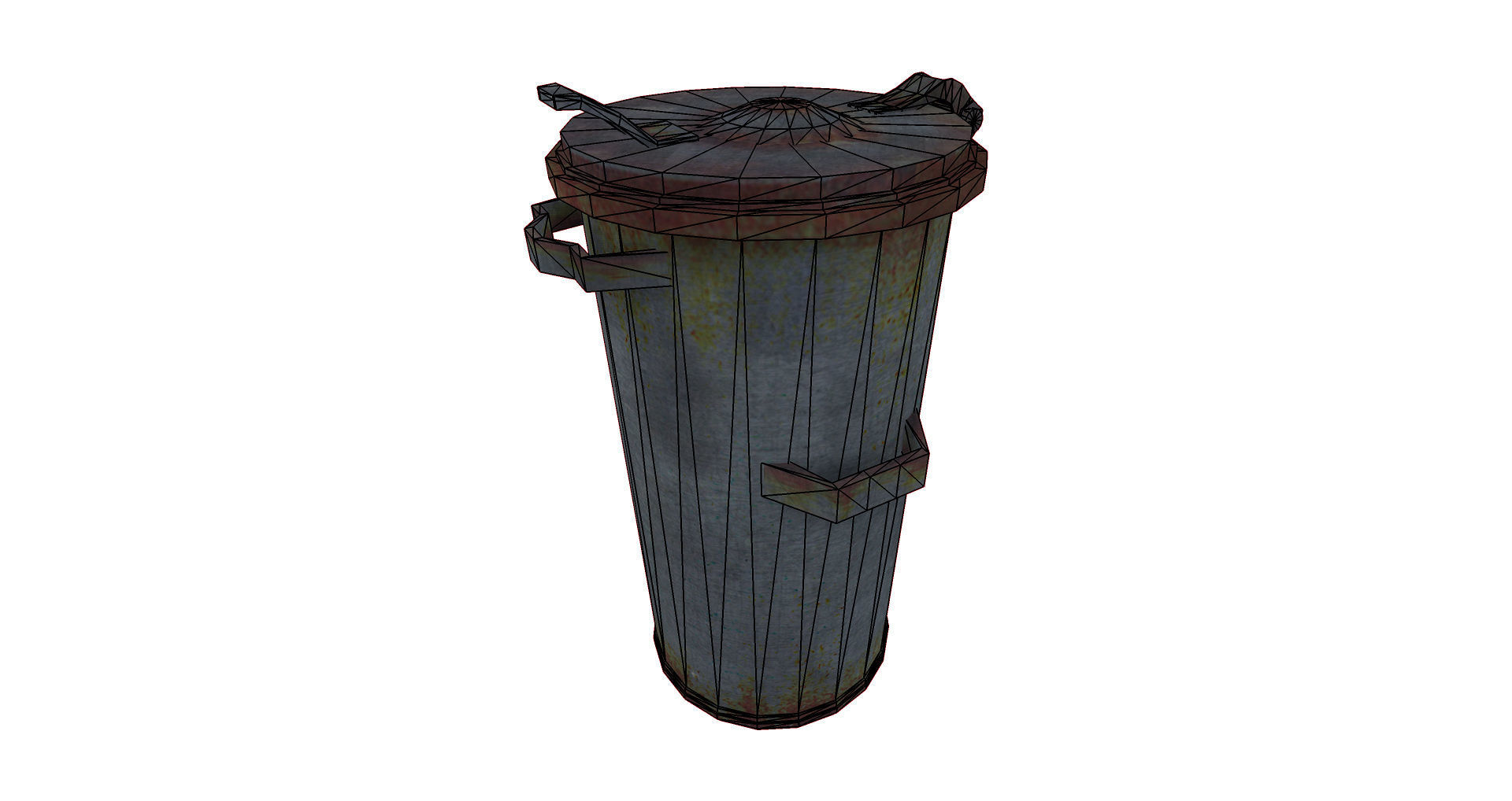 Trash Can Low poly Free low-poly 3D model_8
