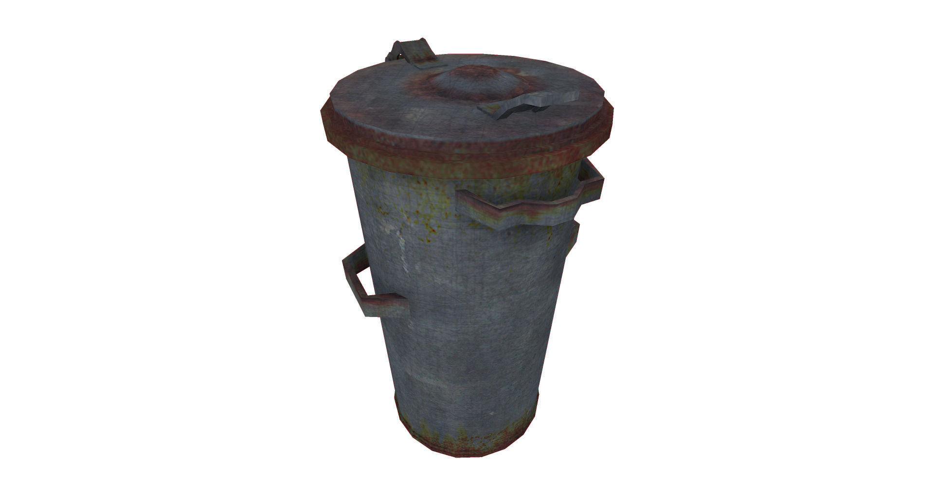 Trash Can Low poly Free low-poly 3D model_7