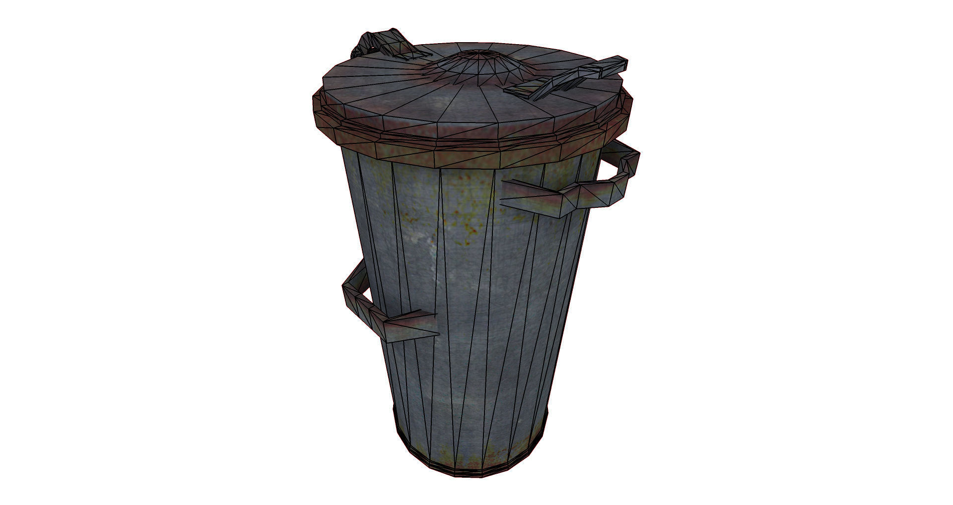 Trash Can Low poly Free low-poly 3D model_9