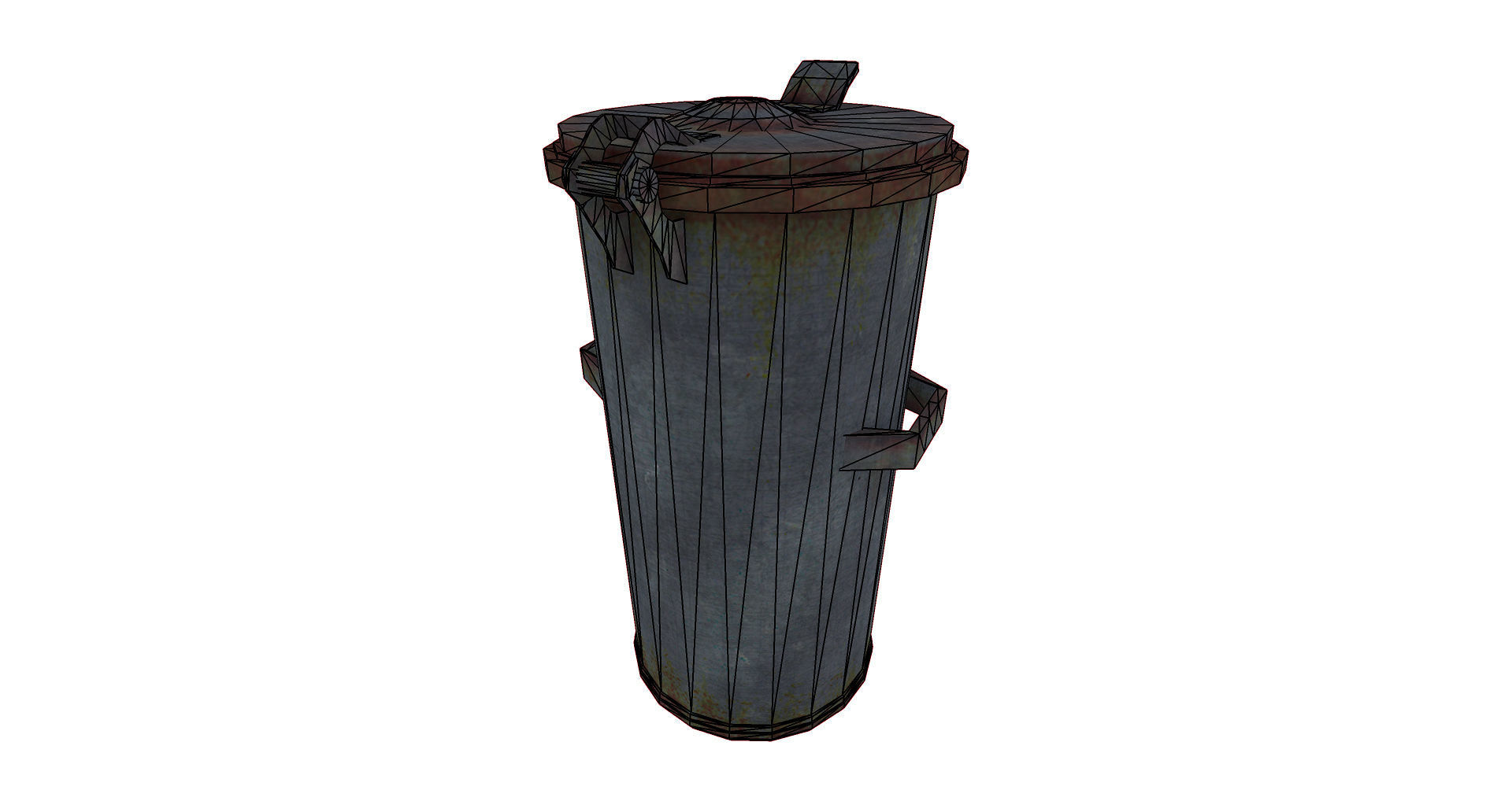 Trash Can Low poly Free low-poly 3D model_10
