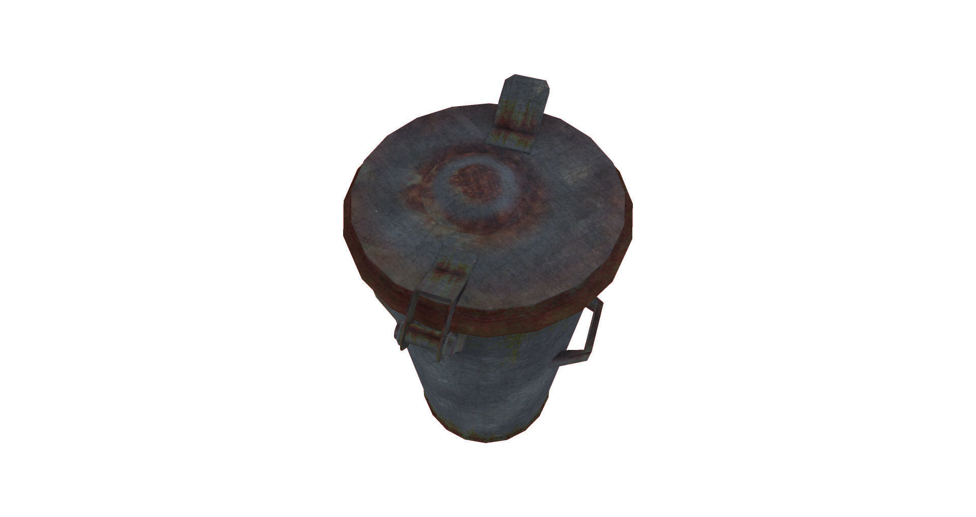 Trash Can Low poly Free low-poly 3D model_4