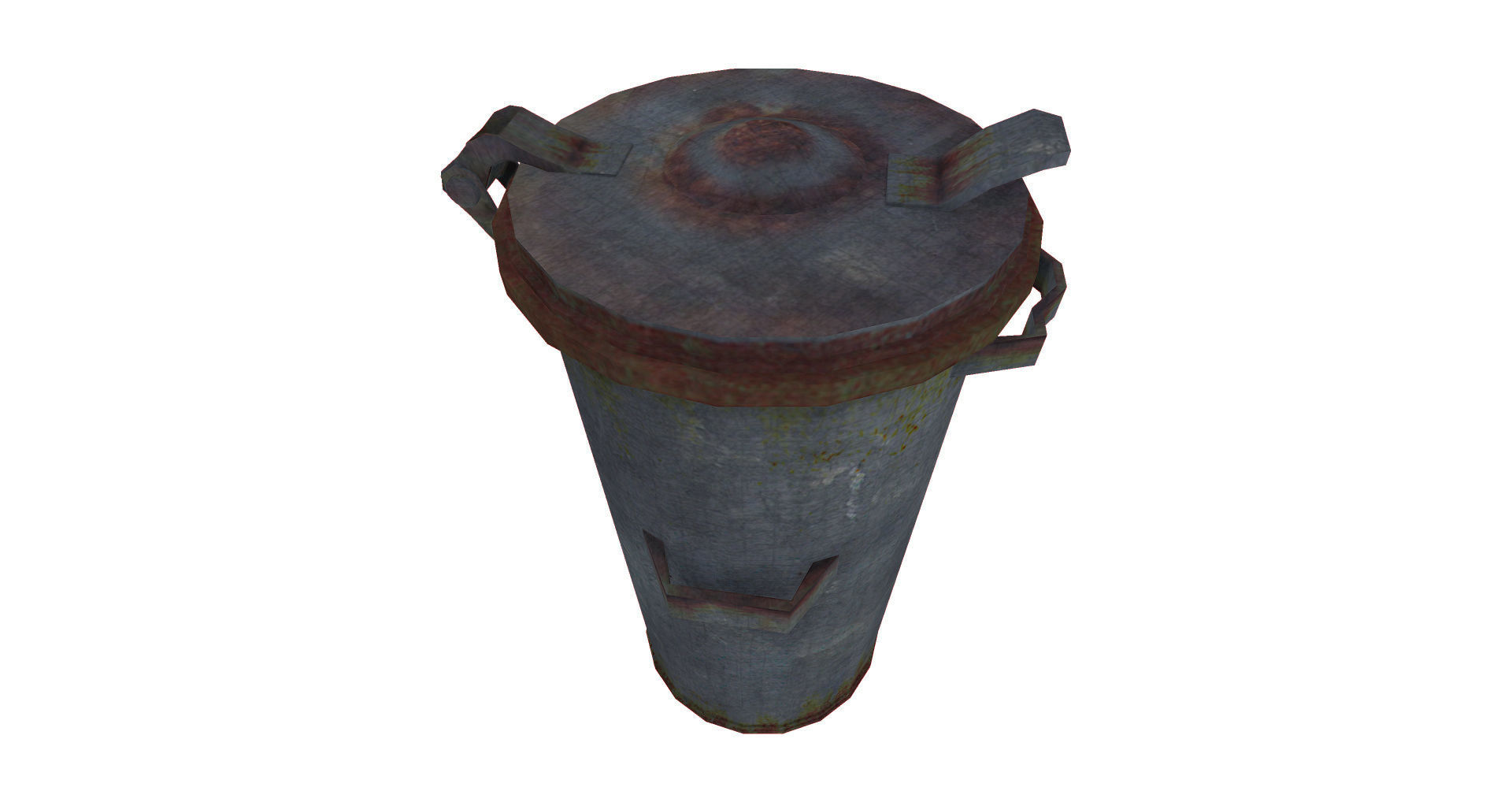 Trash Can Low poly Free low-poly 3D model_2