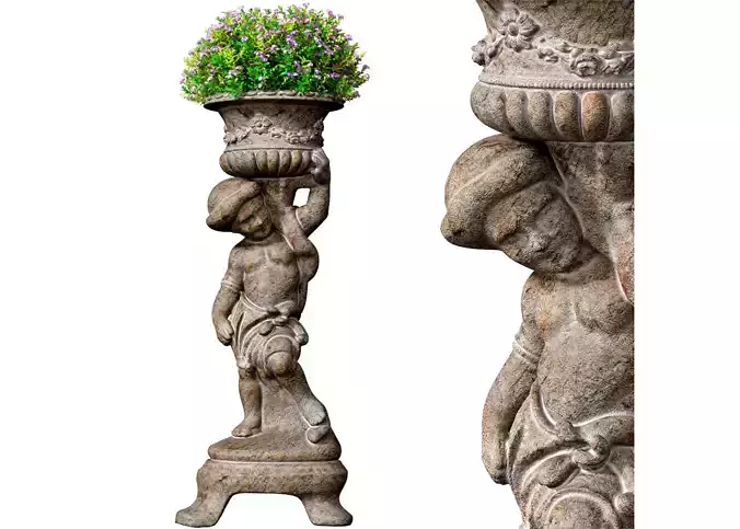 Classic Outdoor Garden Sculpture Flowerpot urn planter Flowers