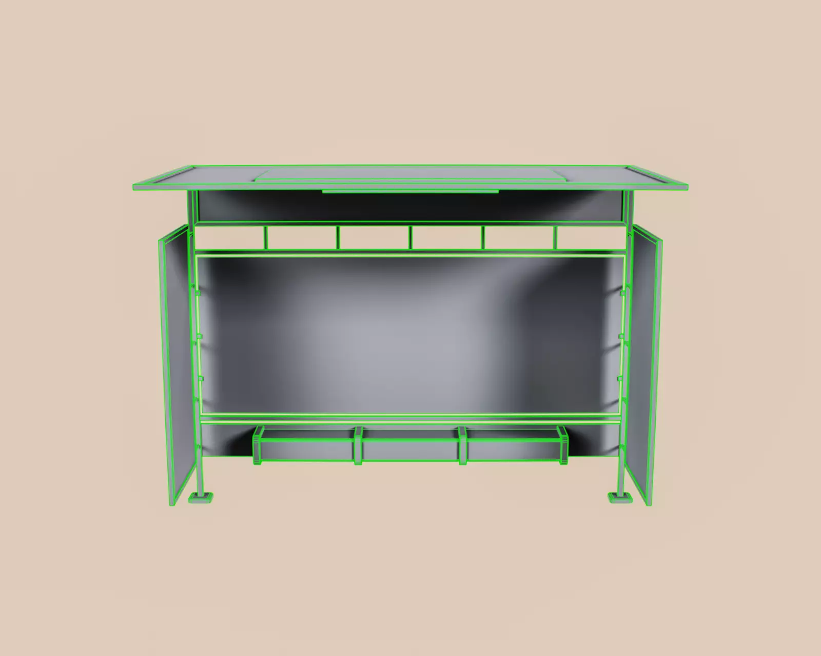 Bus Stop Type A Low-poly 3D model_25