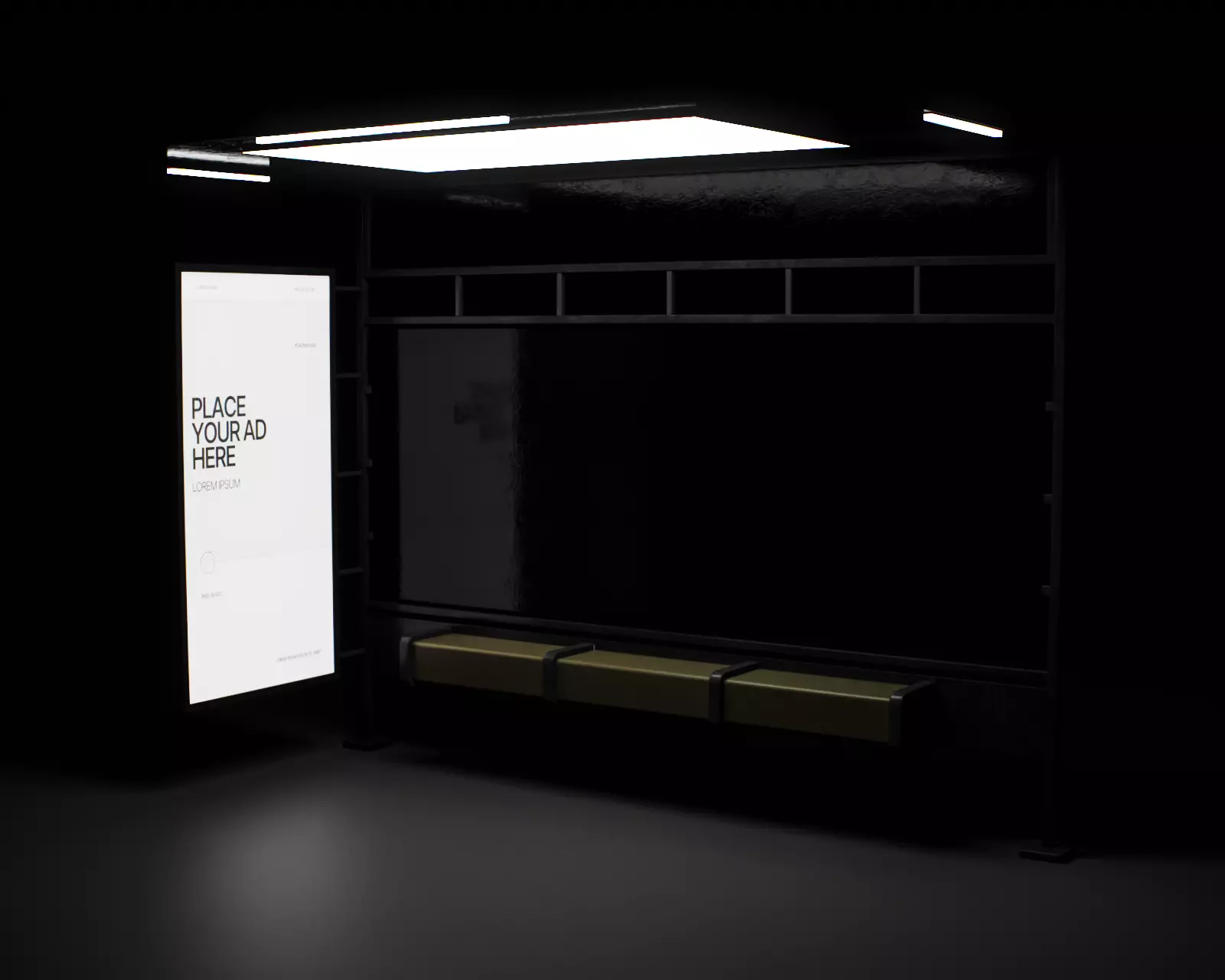 Bus Stop Type A Low-poly 3D model_3