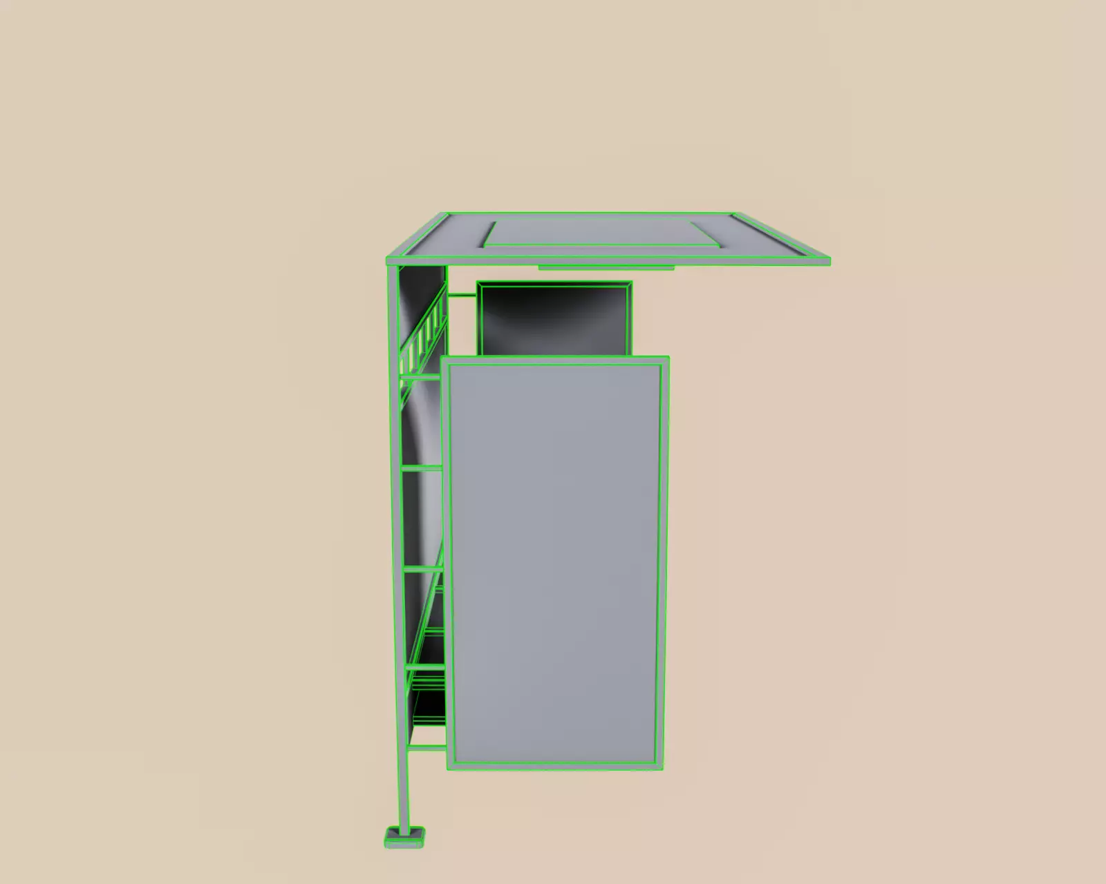 Bus Stop Type A Low-poly 3D model_27