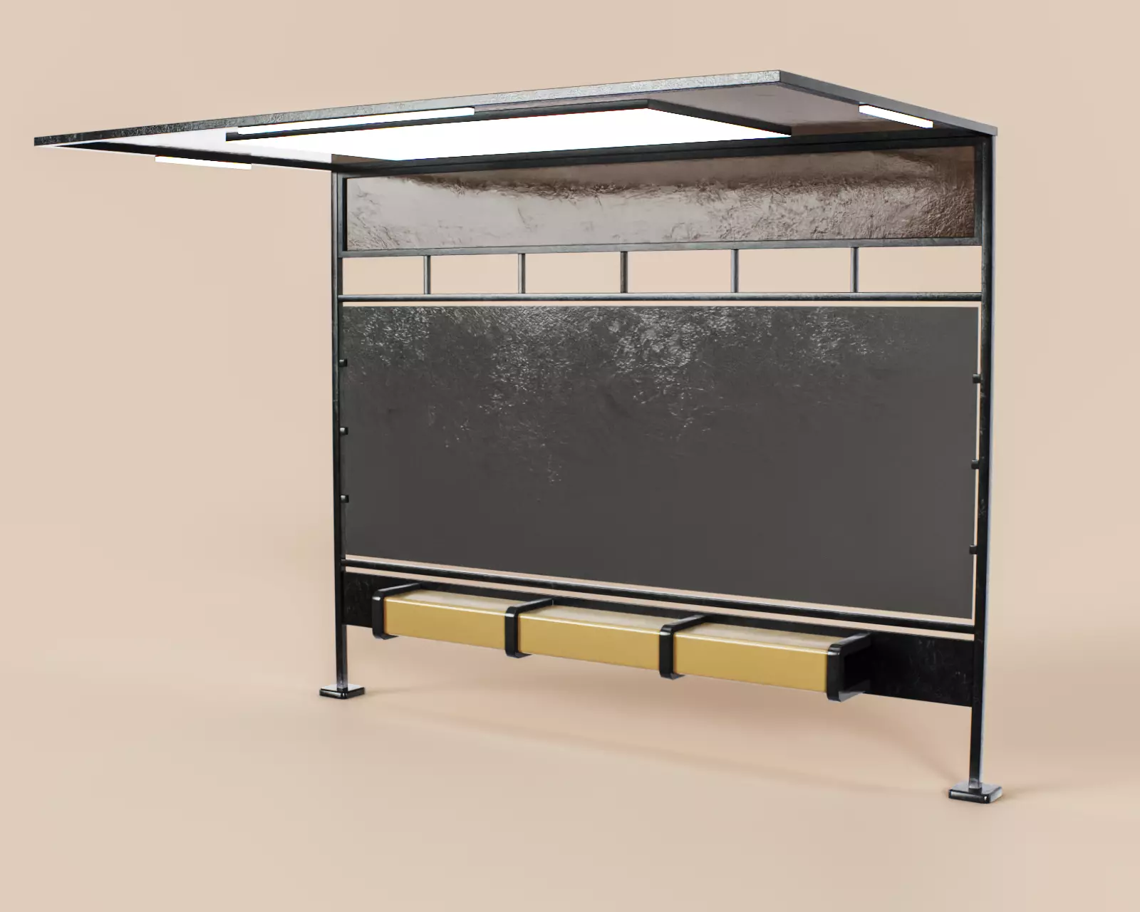 Bus Stop Type A Low-poly 3D model_4