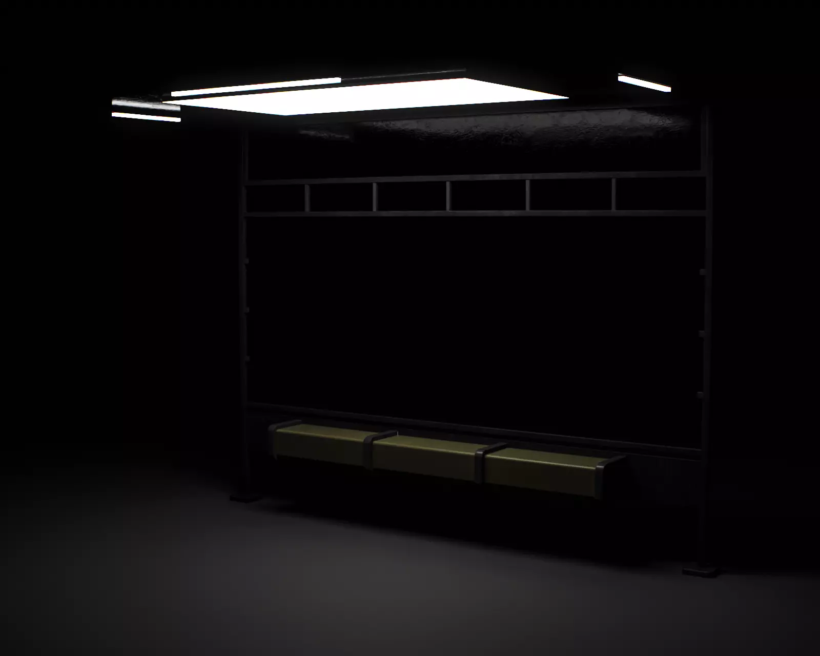 Bus Stop Type A Low-poly 3D model_5