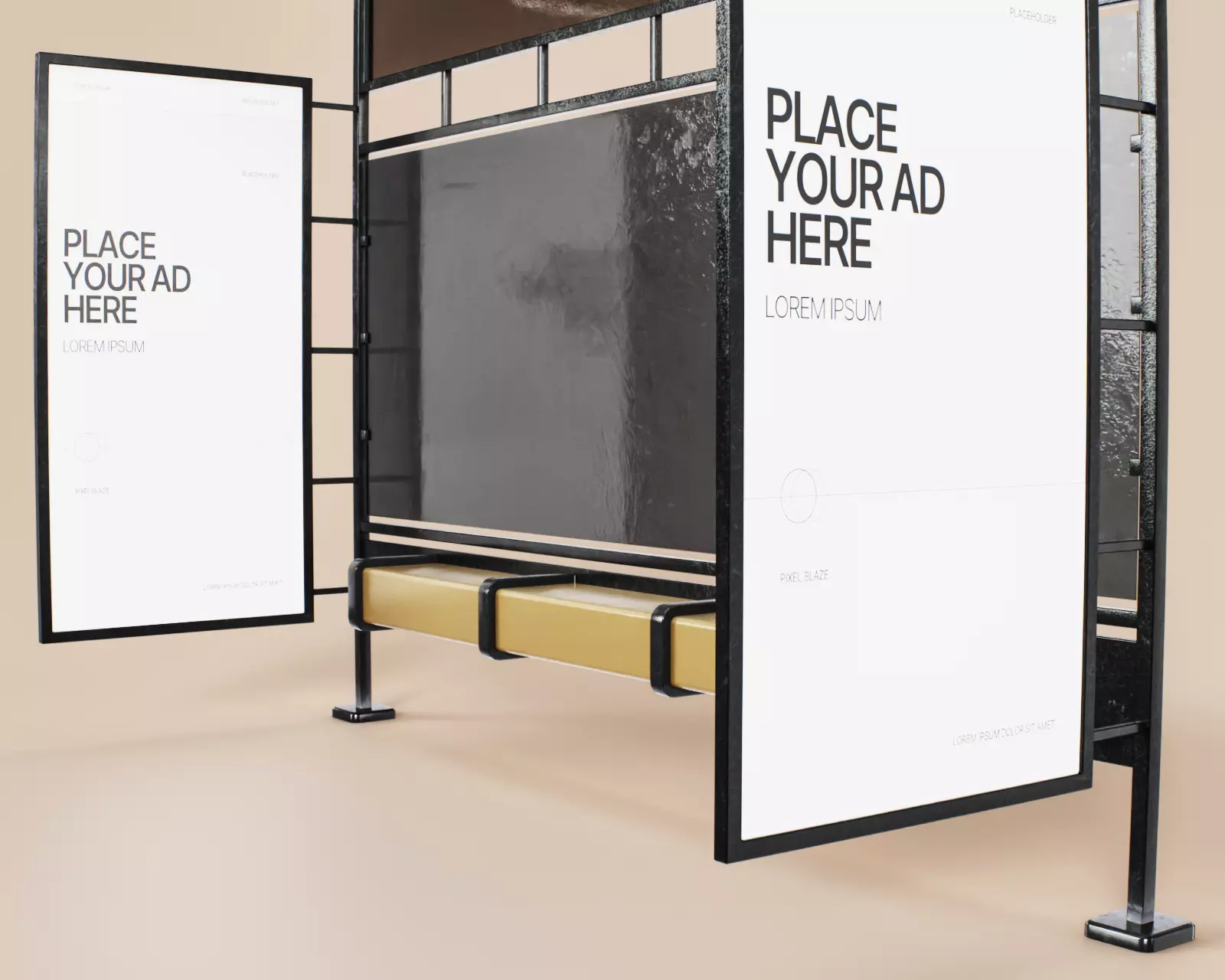 Bus Stop Type A Low-poly 3D model_6