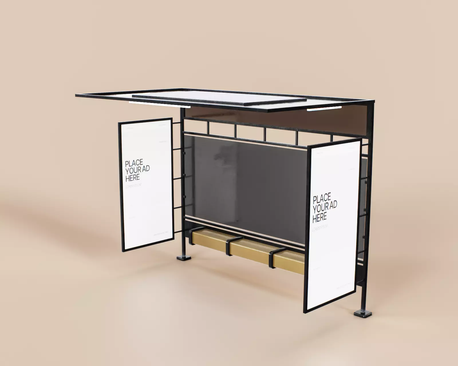 Bus Stop Type A Low-poly 3D model_16