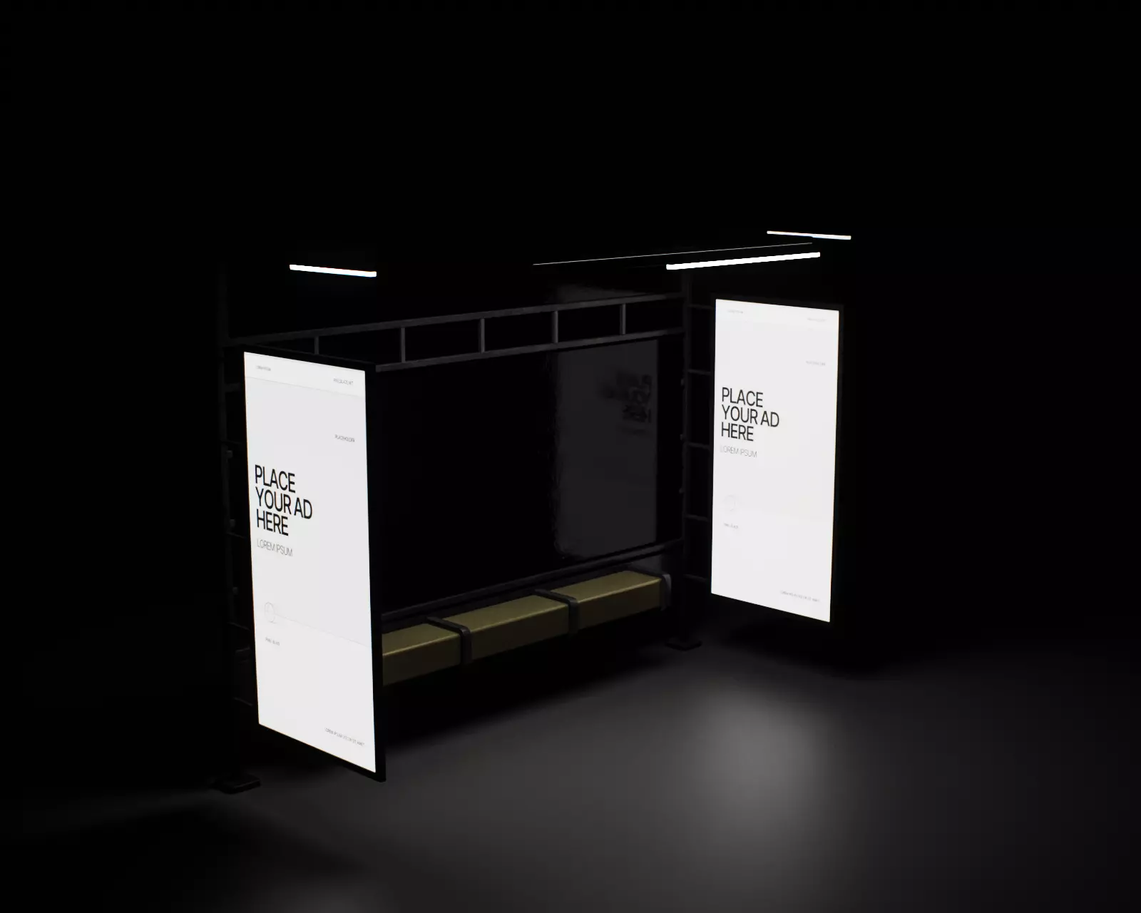 Bus Stop Type A Low-poly 3D model_18