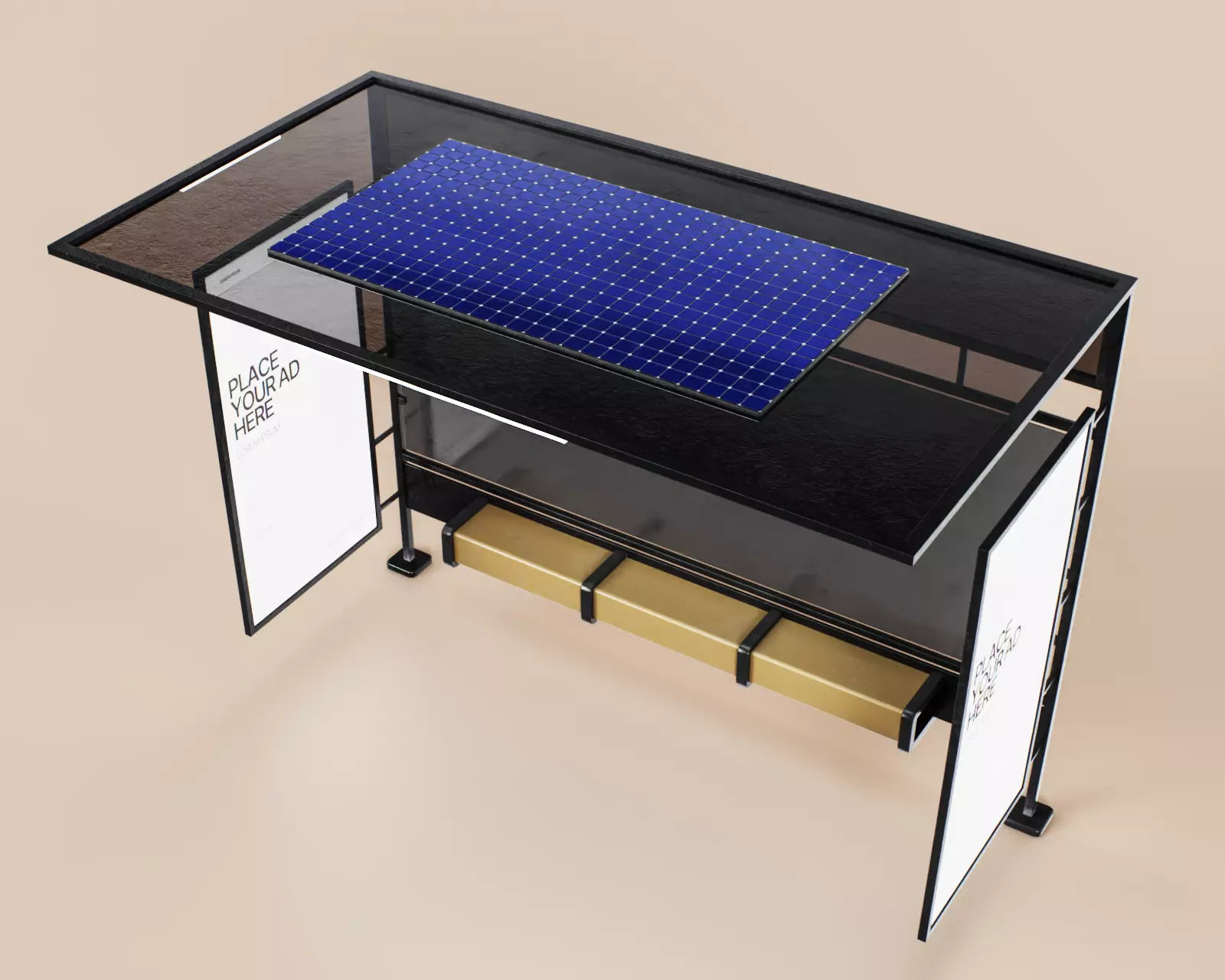 Bus Stop Type A Low-poly 3D model_7