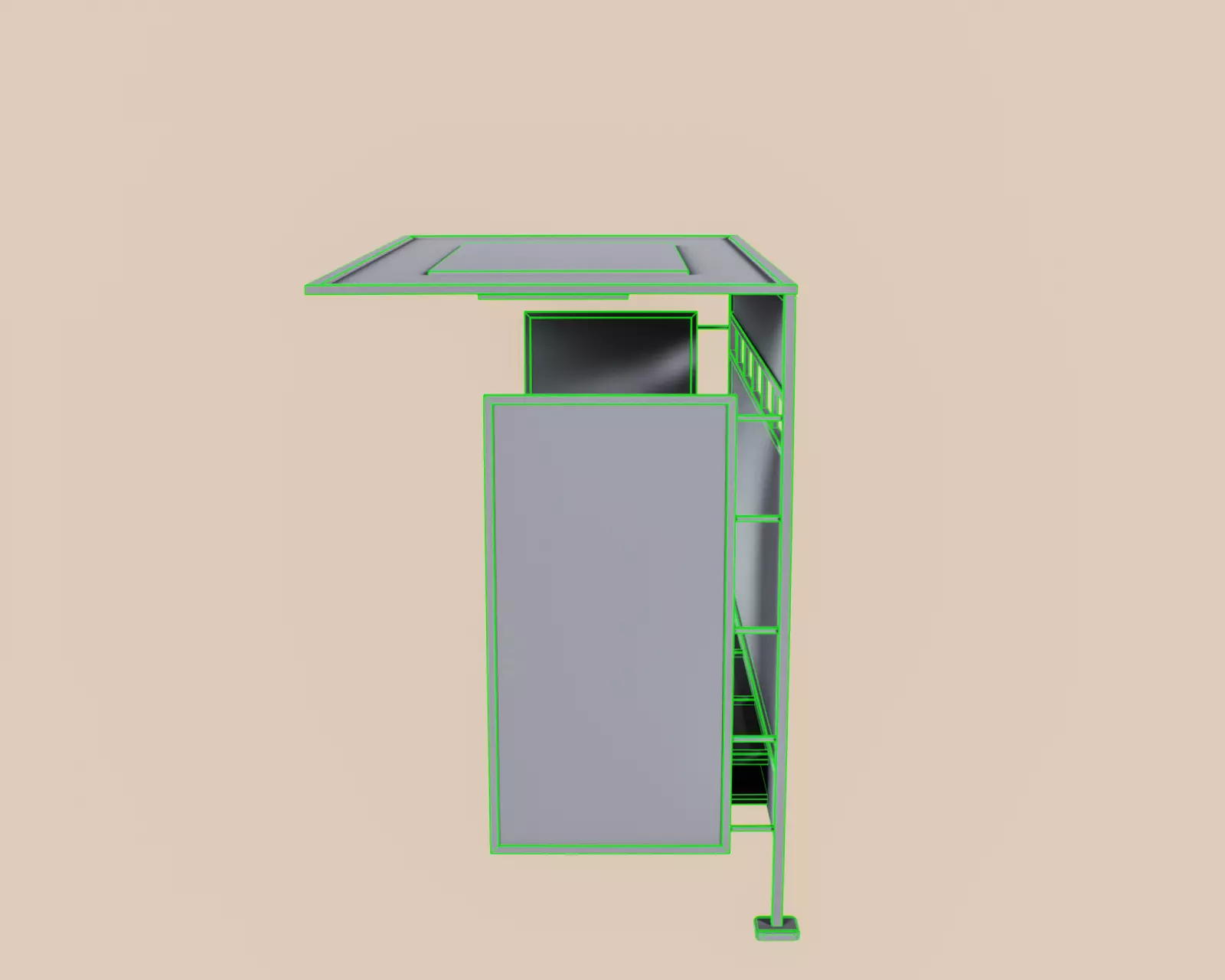 Bus Stop Type A Low-poly 3D model_31